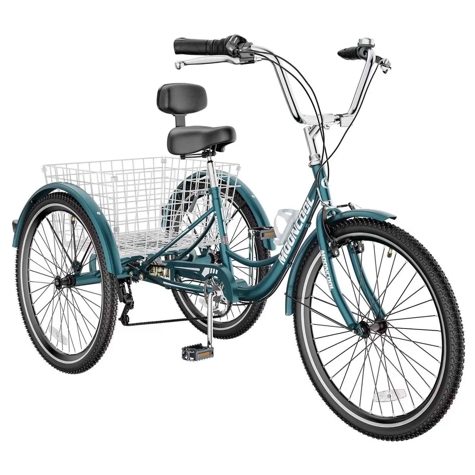 MOPHOTO Adult Tricycle 20/24/26 inch 3 Wheel Bicycle,3 Wheel Bikes for Adults,7 Speed Low Stepover Frame Tricycle with Basket/Bell,3 Wheel Bicycle for Seniors,Women,Men - Womvr
