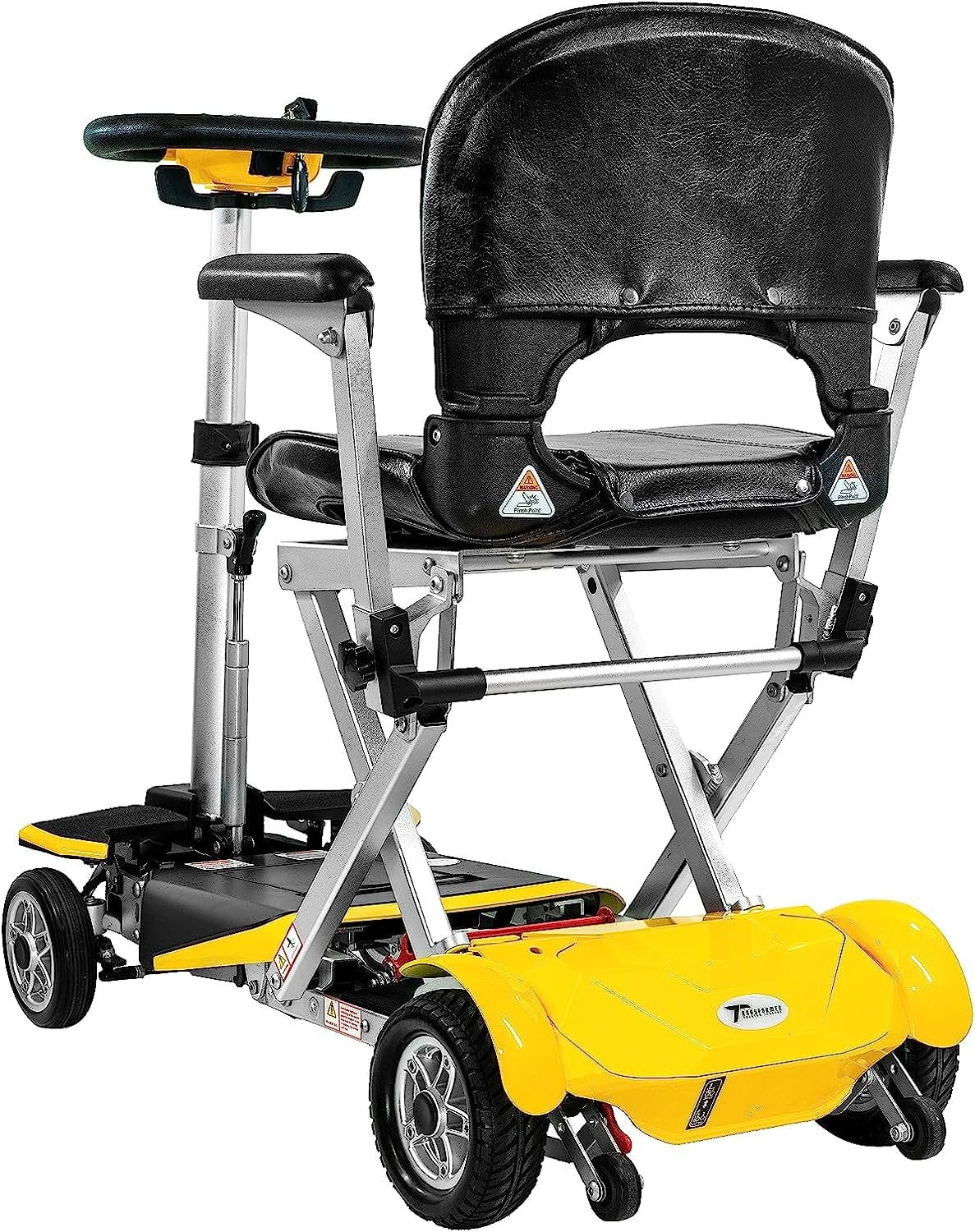 Transformer 2 Automatic Folding Travel Scooter Yellow with Lightweight Lithium Battery, Airline Approved - Womvr