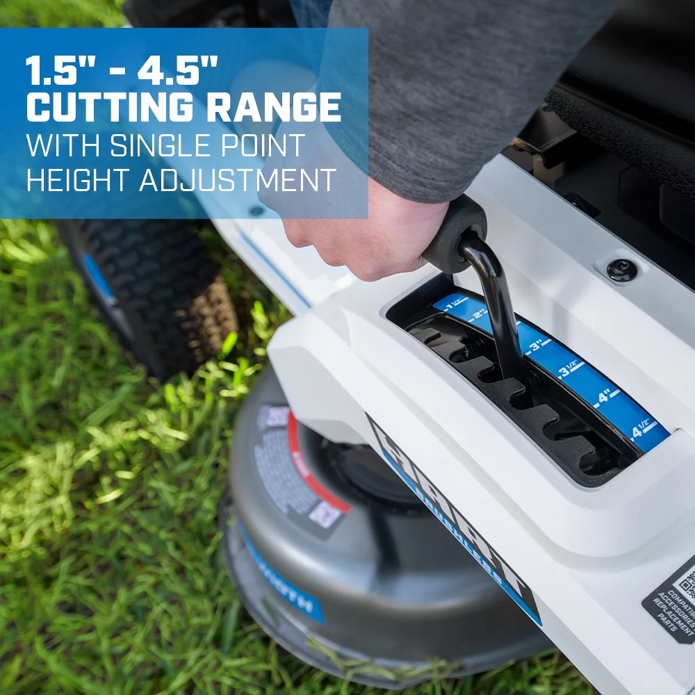 HART 80-Volt 30-inch Deck Lithium-Ion Riding Lawn Mower Kit, (1) Super Charger - Womvr