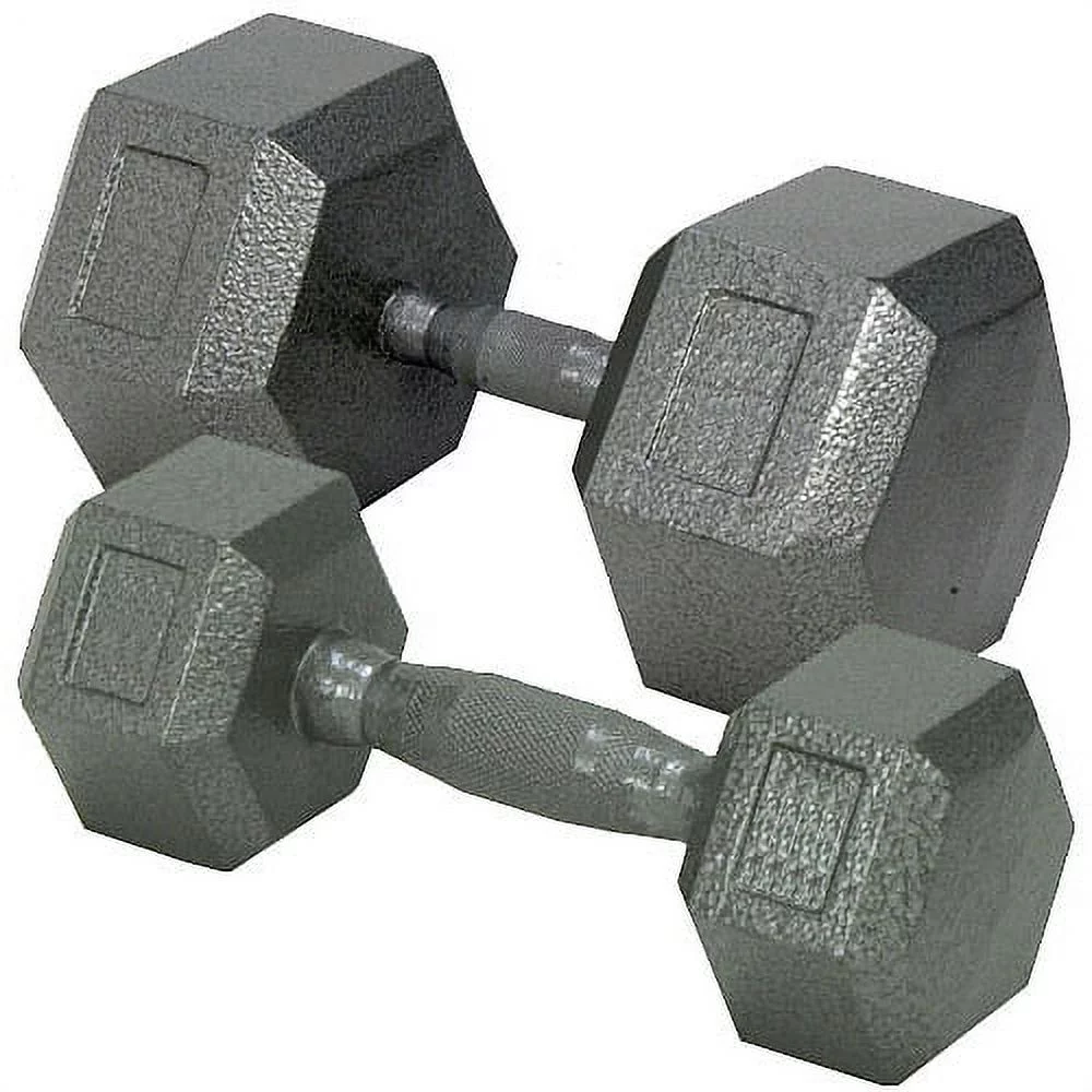 Champion Barbell?l Solid cast-iron Hex Dumbbell 3 -100lbs (SOLD INDIVIDUALLY) - Womvr