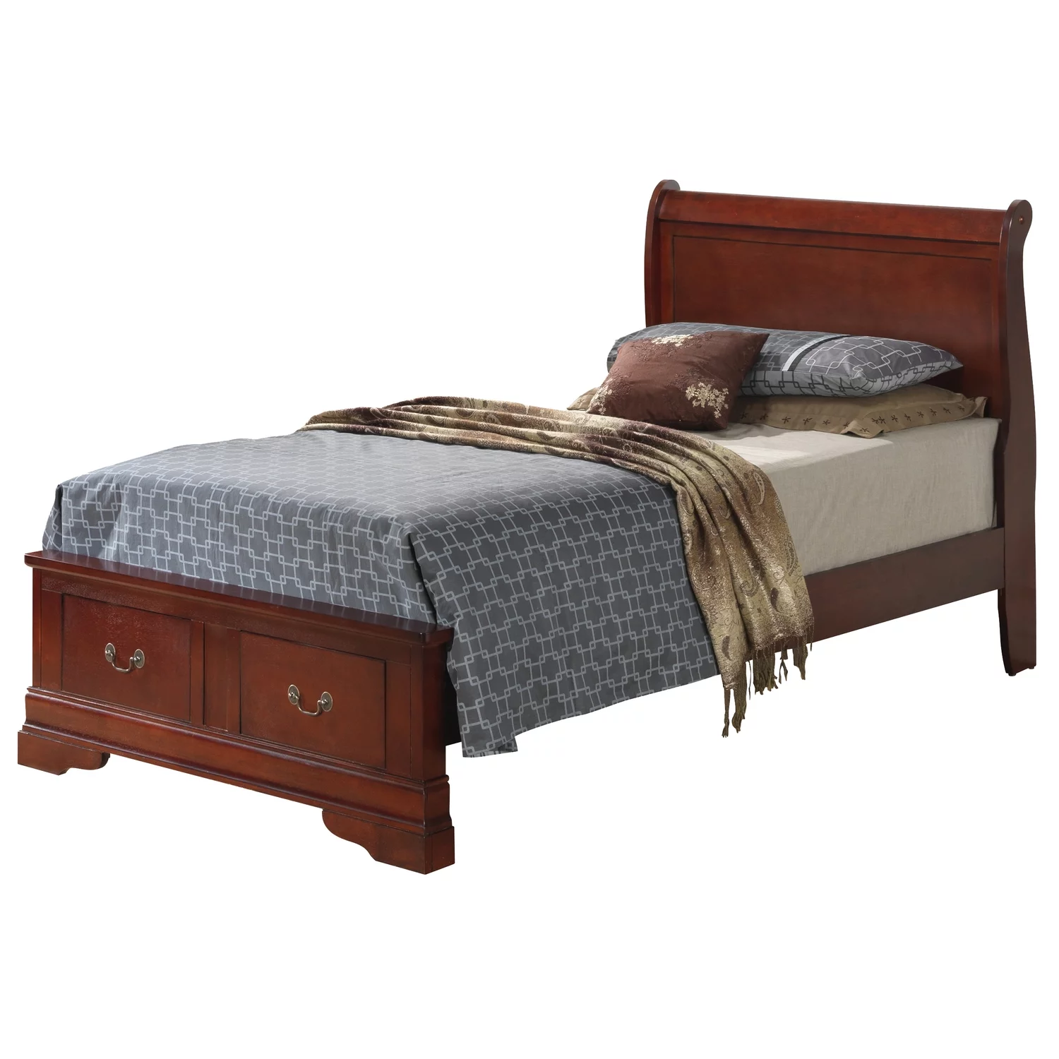 Maykoosh Mountain Lodge G3100D-TSB2 Twin Storage Bed . Cherry - Womvr