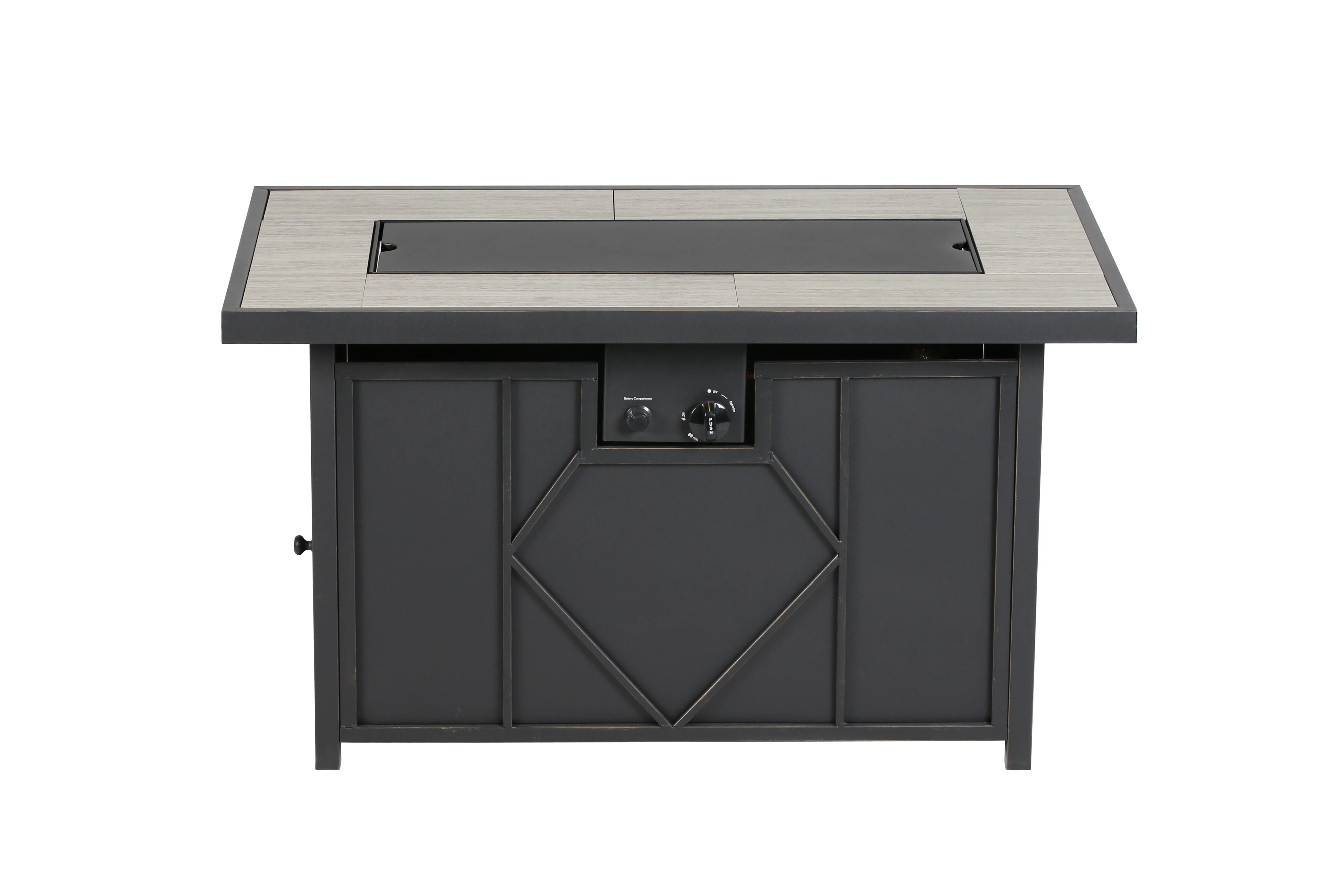 BALI OUTDOORS 42 in. 60,000BTU Fire Pit Propane Gas Fire Pit Table Rectangular Tabletop - Womvr