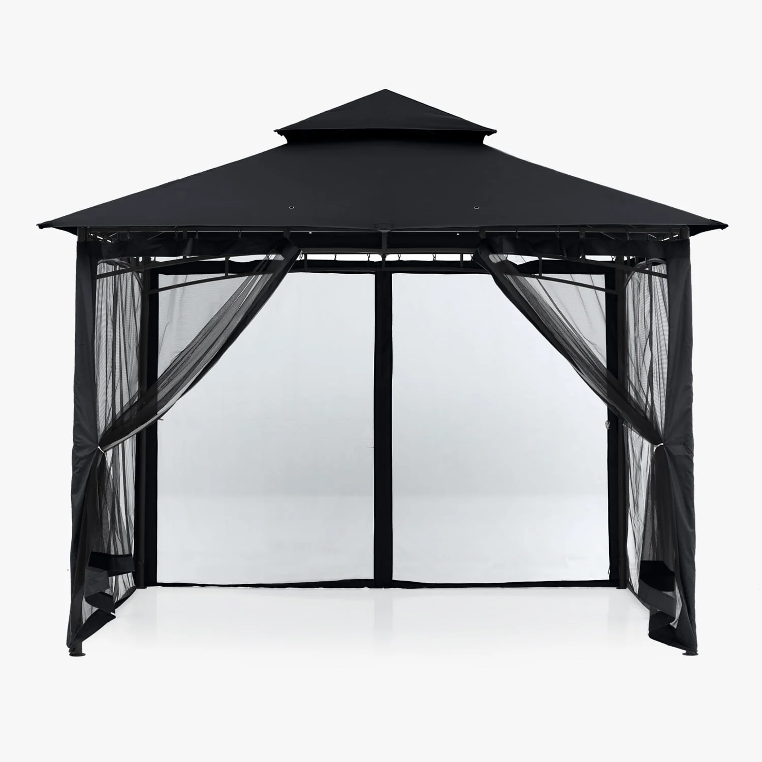 ABCCANOPY 9'x9' Patio Gazebo With Mosquito Netting and Double Soft Roof Canopies for Shade and Rain,Rust Red - Womvr
