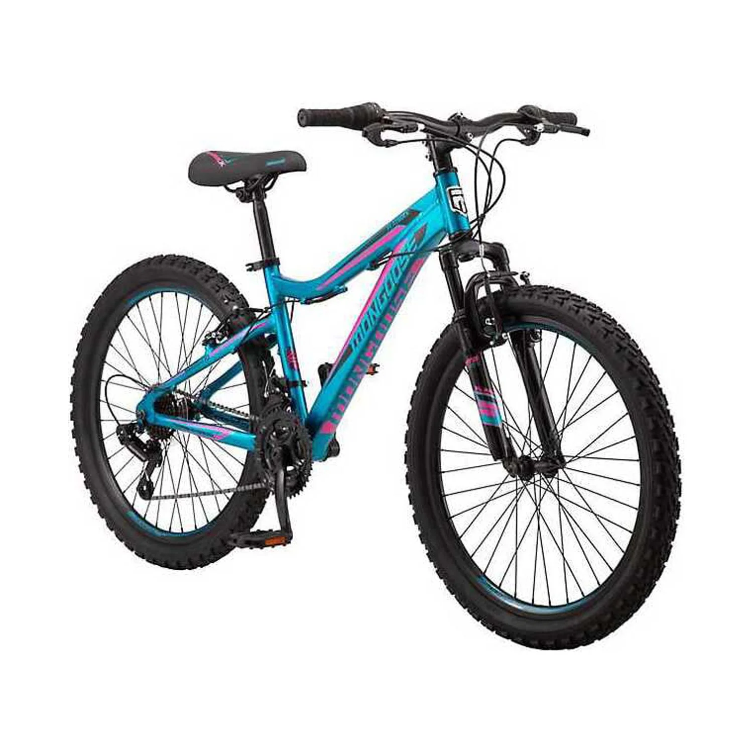 Mongoose 24 in. Mountain Bicycle, 21 Speed, Teal-Gender:Women - Womvr