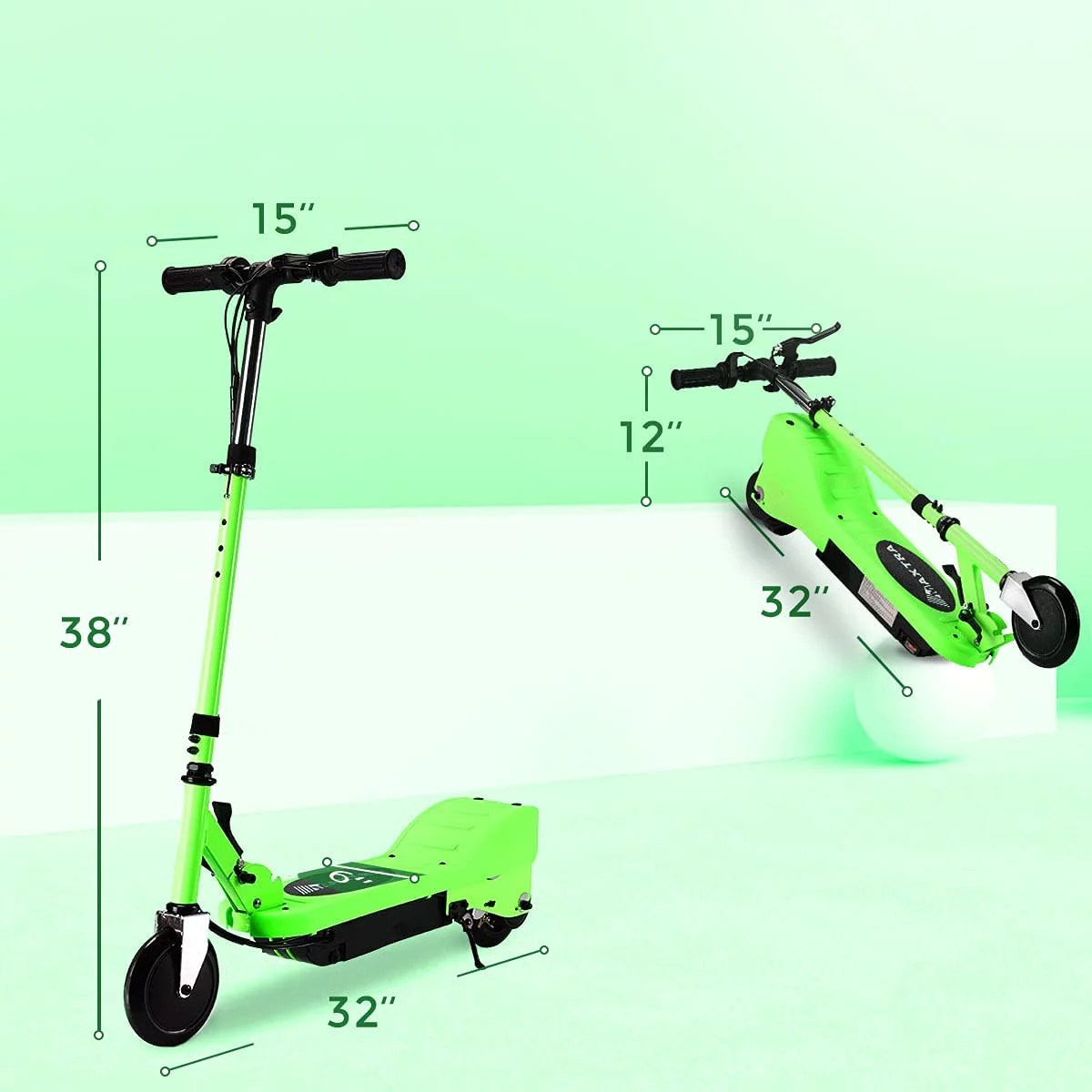 Maxtra Scooters E100 Electric Scooter for Kids Ages 6-12 - Up to 10 Mph, Foldable and Adjustable Handlebar - Womvr