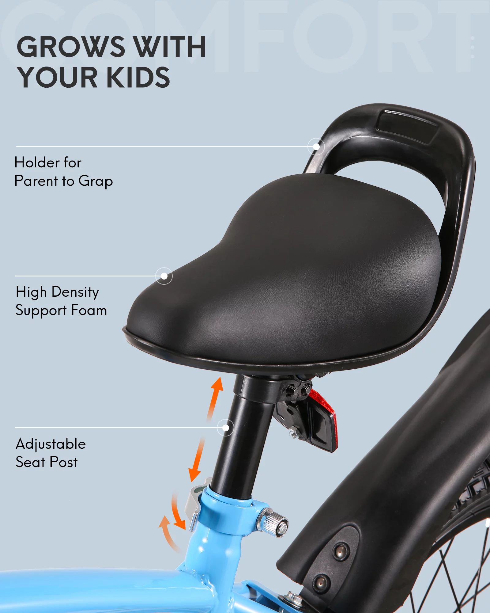 16 Inch Kids Bike Girls and Boys Blue Kid Bicycle for Age 4-8 Years Old with Kickstand & Training Wheels - Womvr