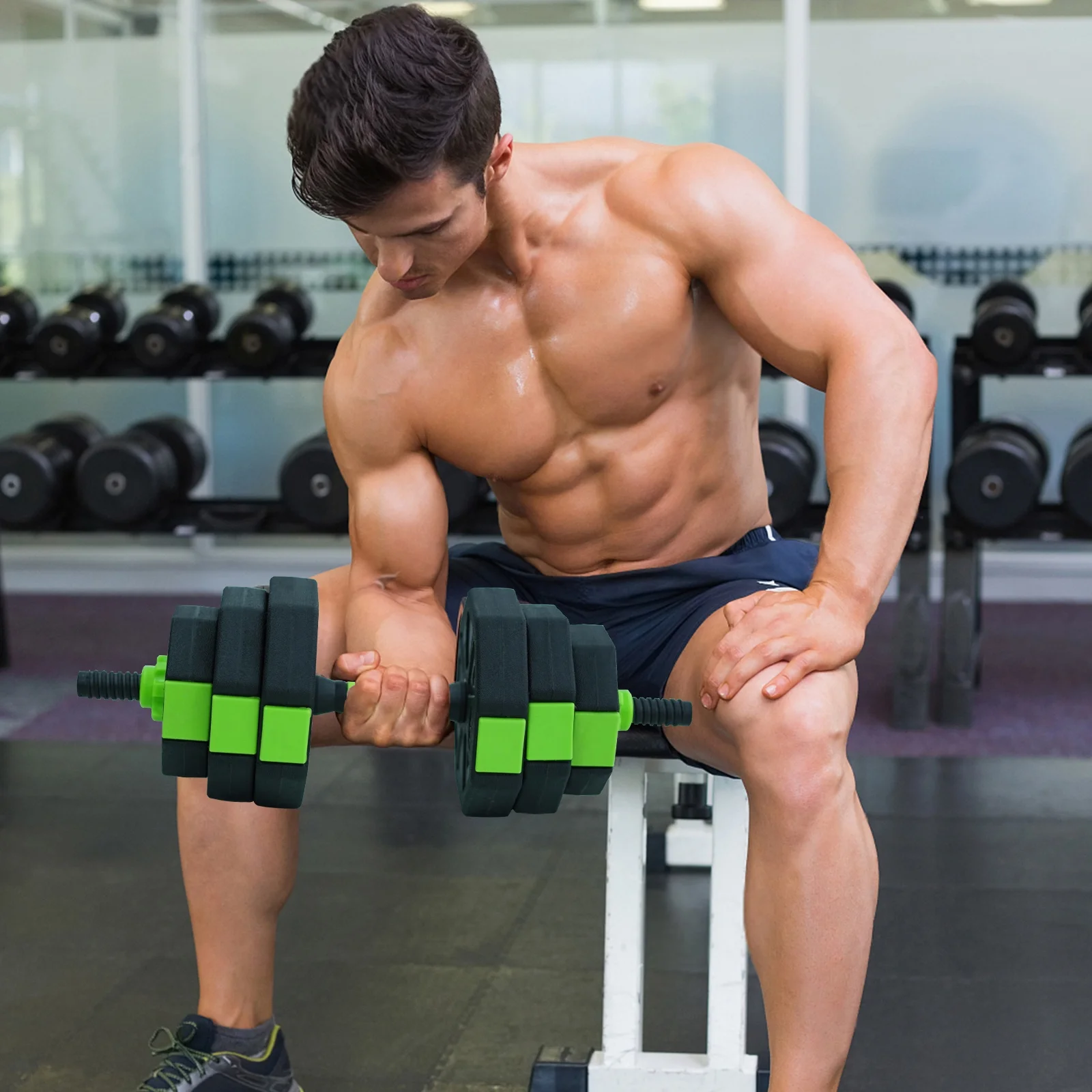 Tuekys 4-in-1 Adjustable Dumbbells Set Barbell Kettlebells Push-up-Stand 66 Pounds for Home Gym Fitness Exercises - Womvr