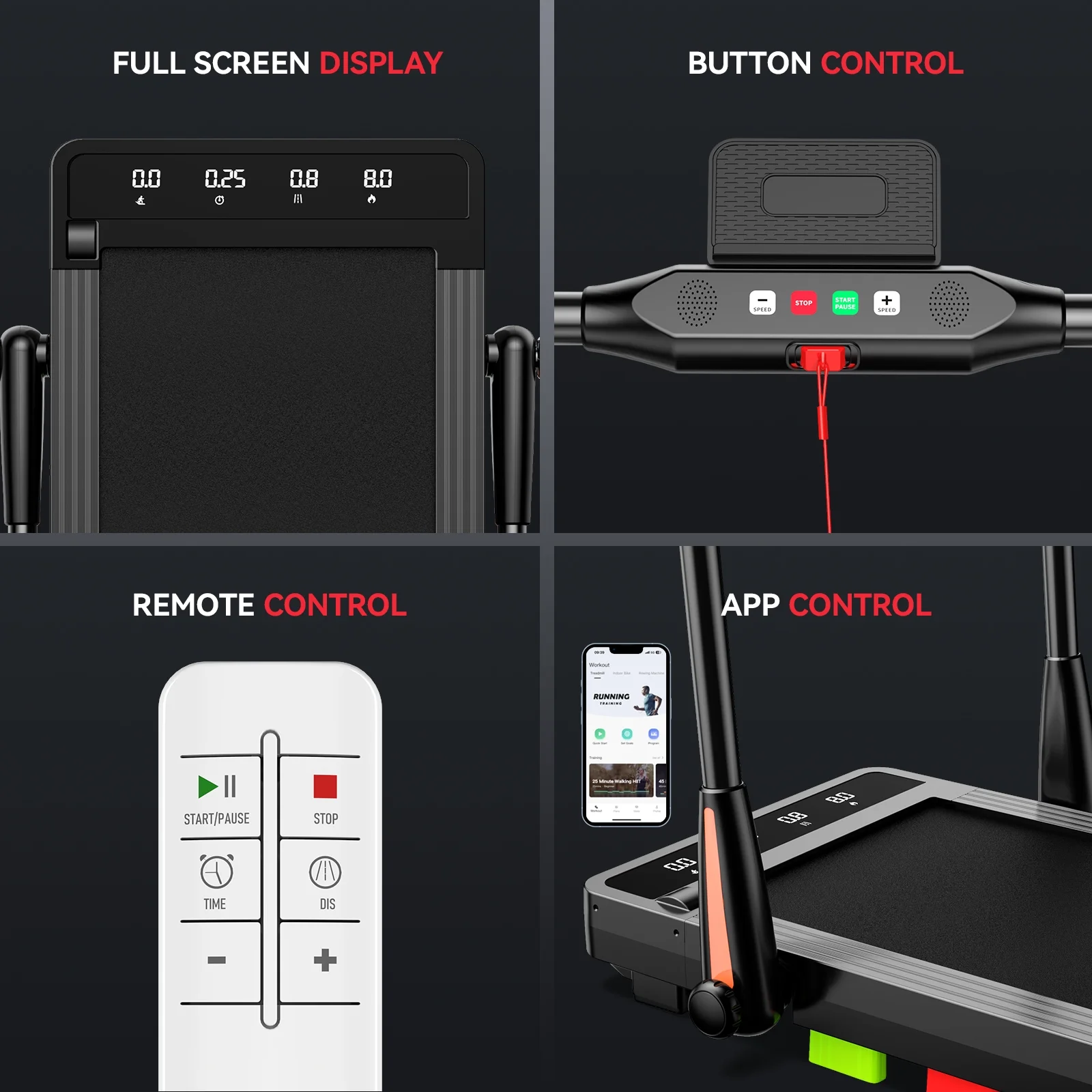 Pooboo 2.5 HP Under Desk Treadmill 2 in 1 Folding Treadmill Brush-less Walking Jogging Machine with App & Remote Control Led Touch Screen Walking Pad for Office Home Use 265lbs - Womvr