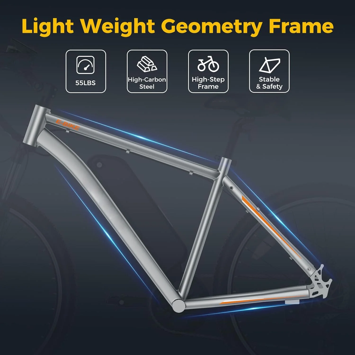 Yoloway EB5 PLUS Electric Bike for Adults, 500W Brushless Motor Ebike with 480Wh Removable Battery, 27.5