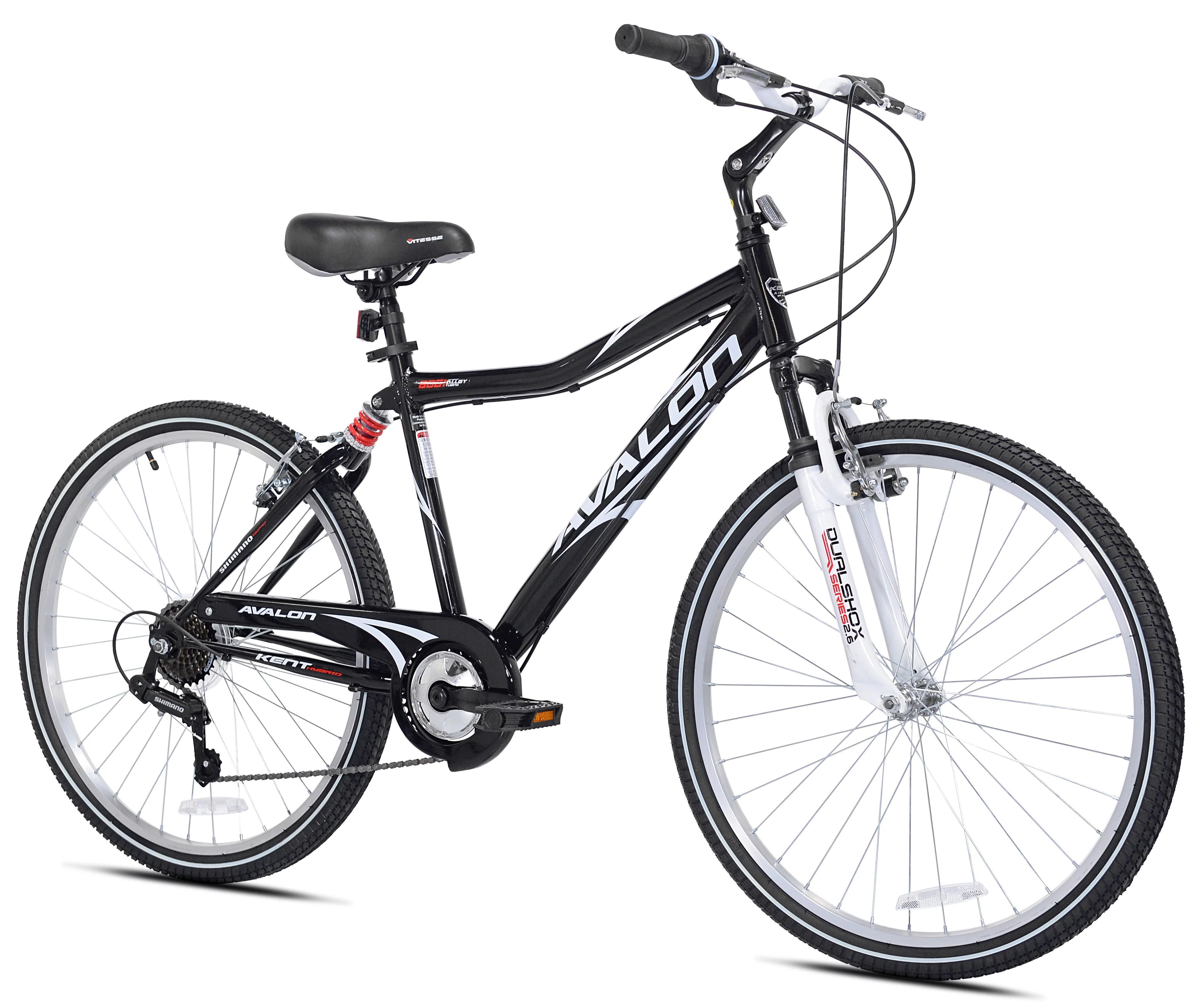 Kent Bicycle 26 In. Avalon Comfort Men's Bike with Full Suspension, Black - Womvr