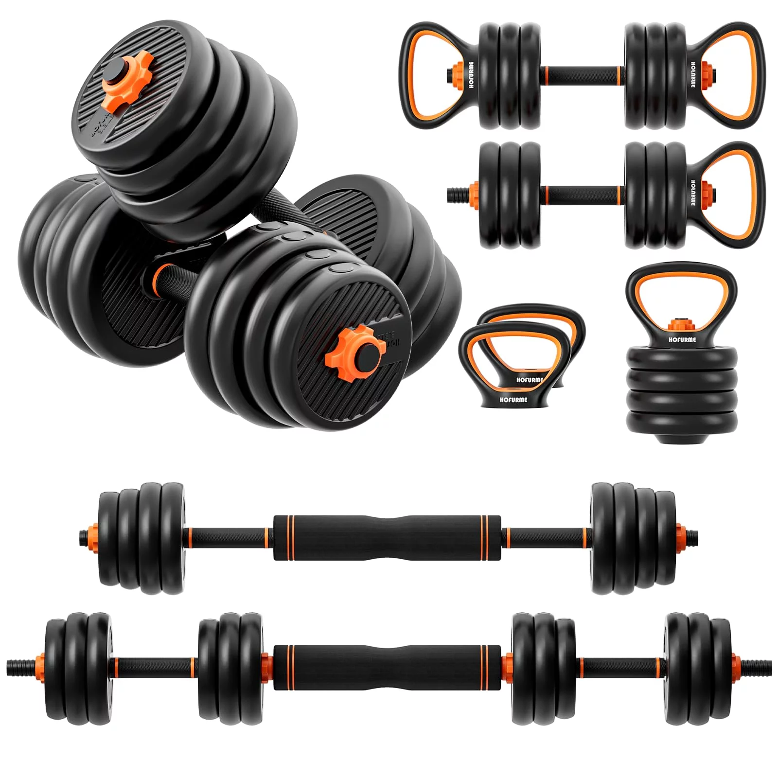Peradix 77lbs Adjustable Dumbbell Set, Free Weights Dumbbells Set for Lifting Workout Gym Home Fitness , Black - Womvr