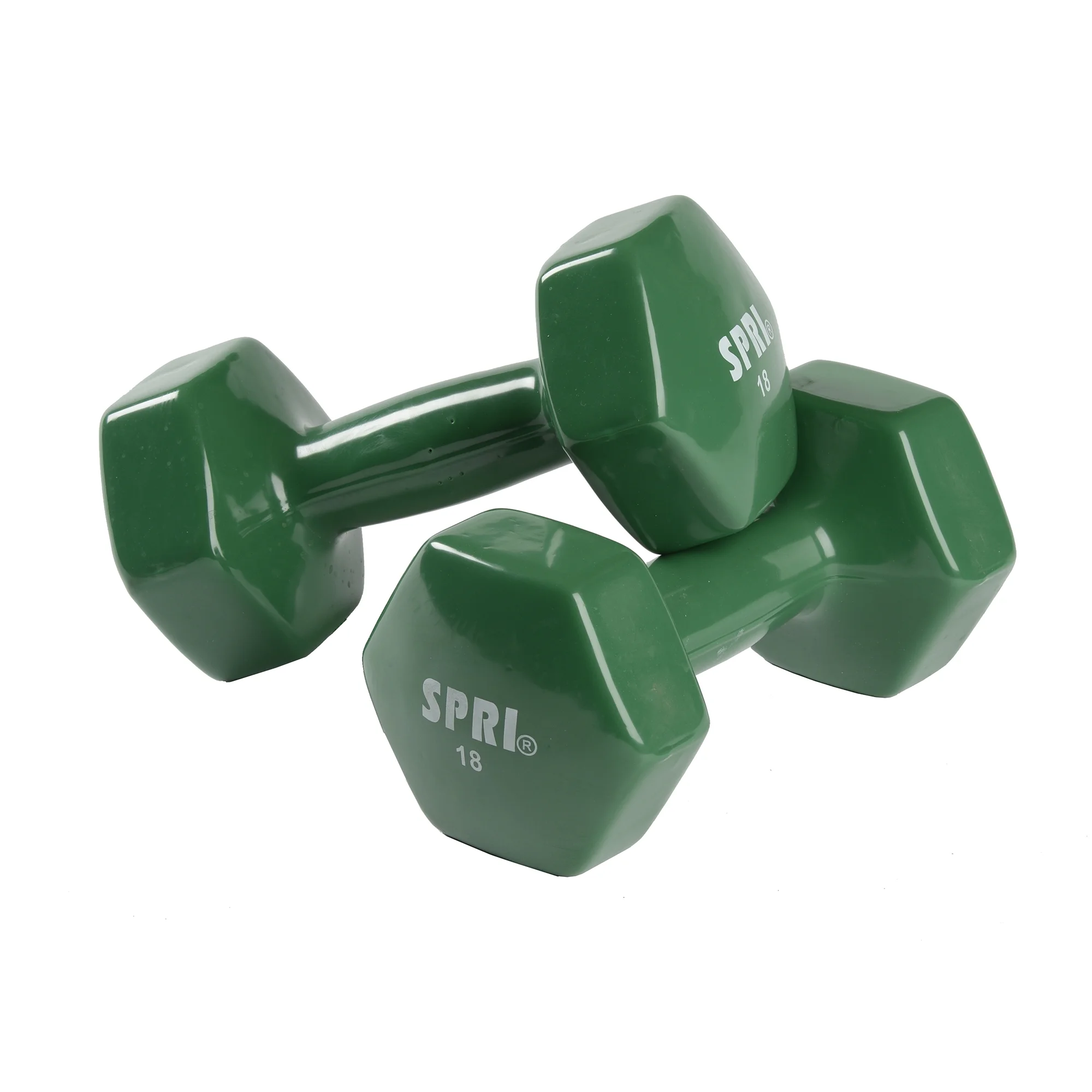 SPRI Deluxe Vinyl Dumbbells, 15 lb Pair, Grey - Womvr