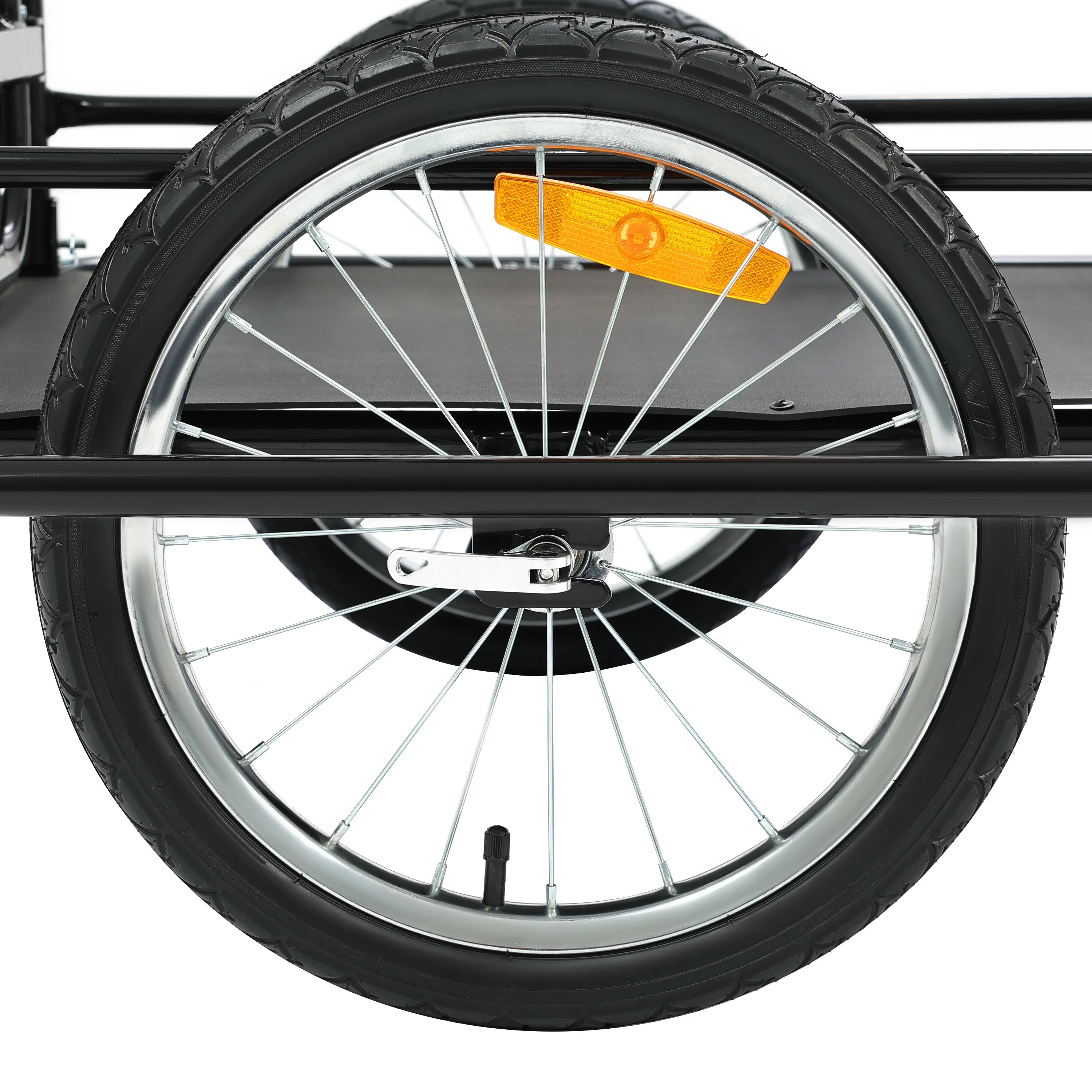 KOJEM Foldable Bike Cargo Trailer Bicycle Cargo Storage Cart 16'' Wheels Luggage Trailer with Hitch Bike Cart - Womvr