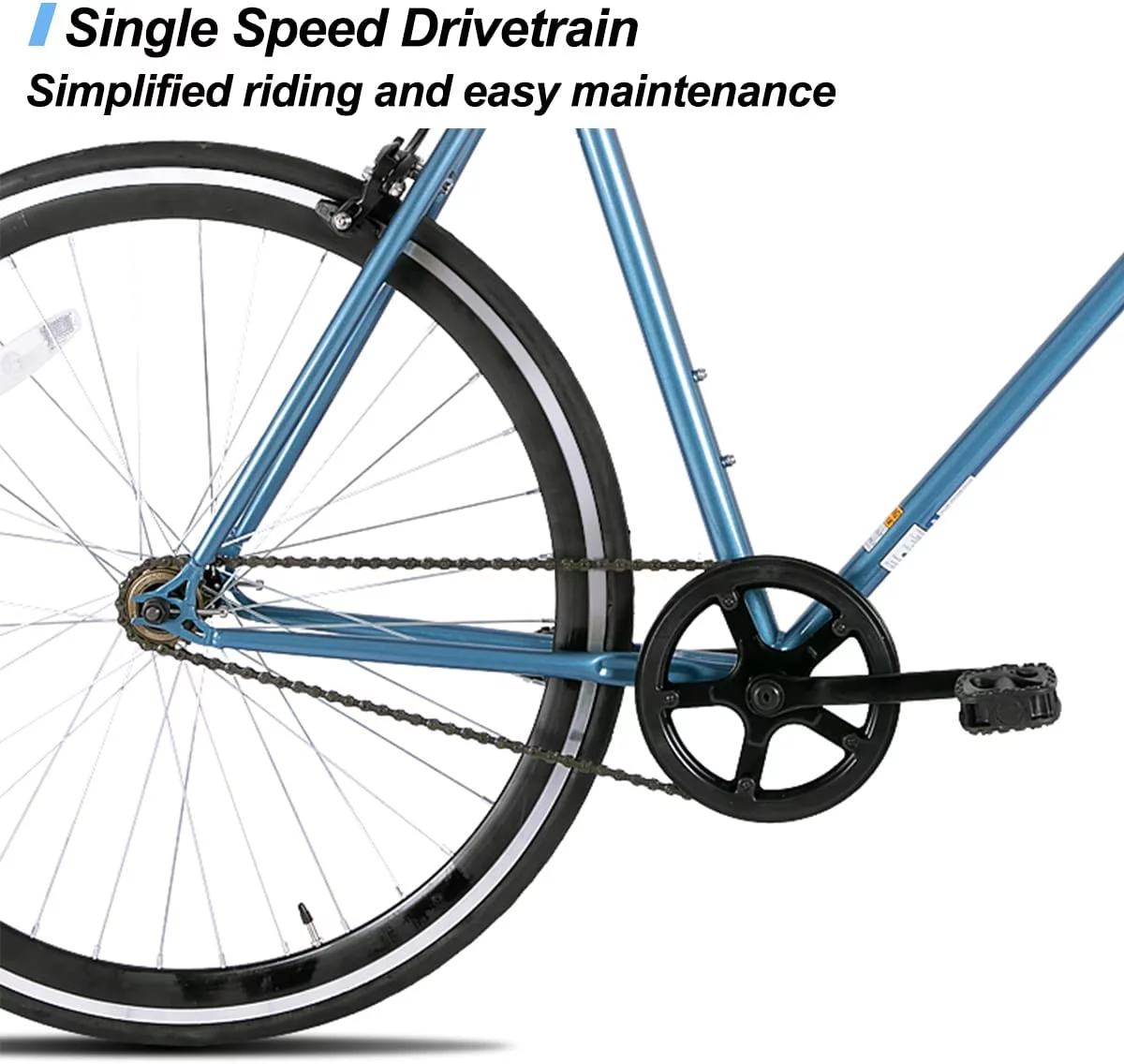 Hiland Road Bike, Single Speed Fixed Gear Bike with 700C Wheels, Commuter Bikes for Mens Womens Adult - Womvr