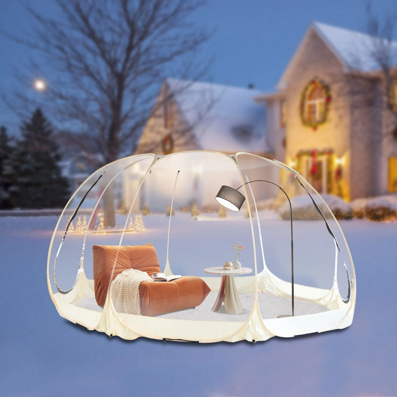 Miumaeov Pop-Up Bubble Tent 12 * 12 * 7ft Instant Tent Clear Dome Tent Commercial Camping Cabin 6-10 Person Bubble Tent with Storage Bag for Backyard Party Festivals Stargazing Camp Outdoor - Womvr