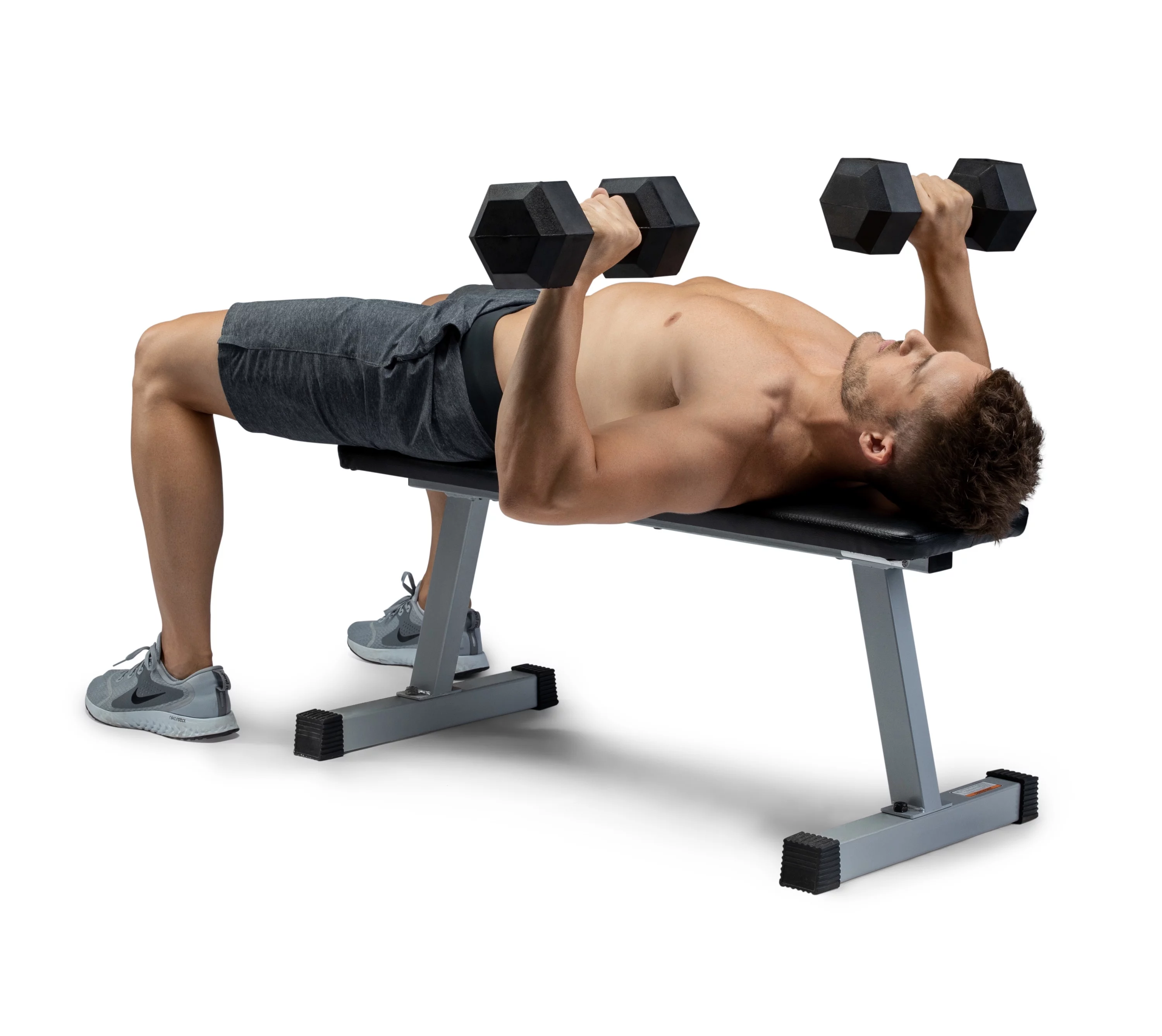 Weider Rubber Hex Dumbbell, 45 lbs - Sold Individually - Womvr