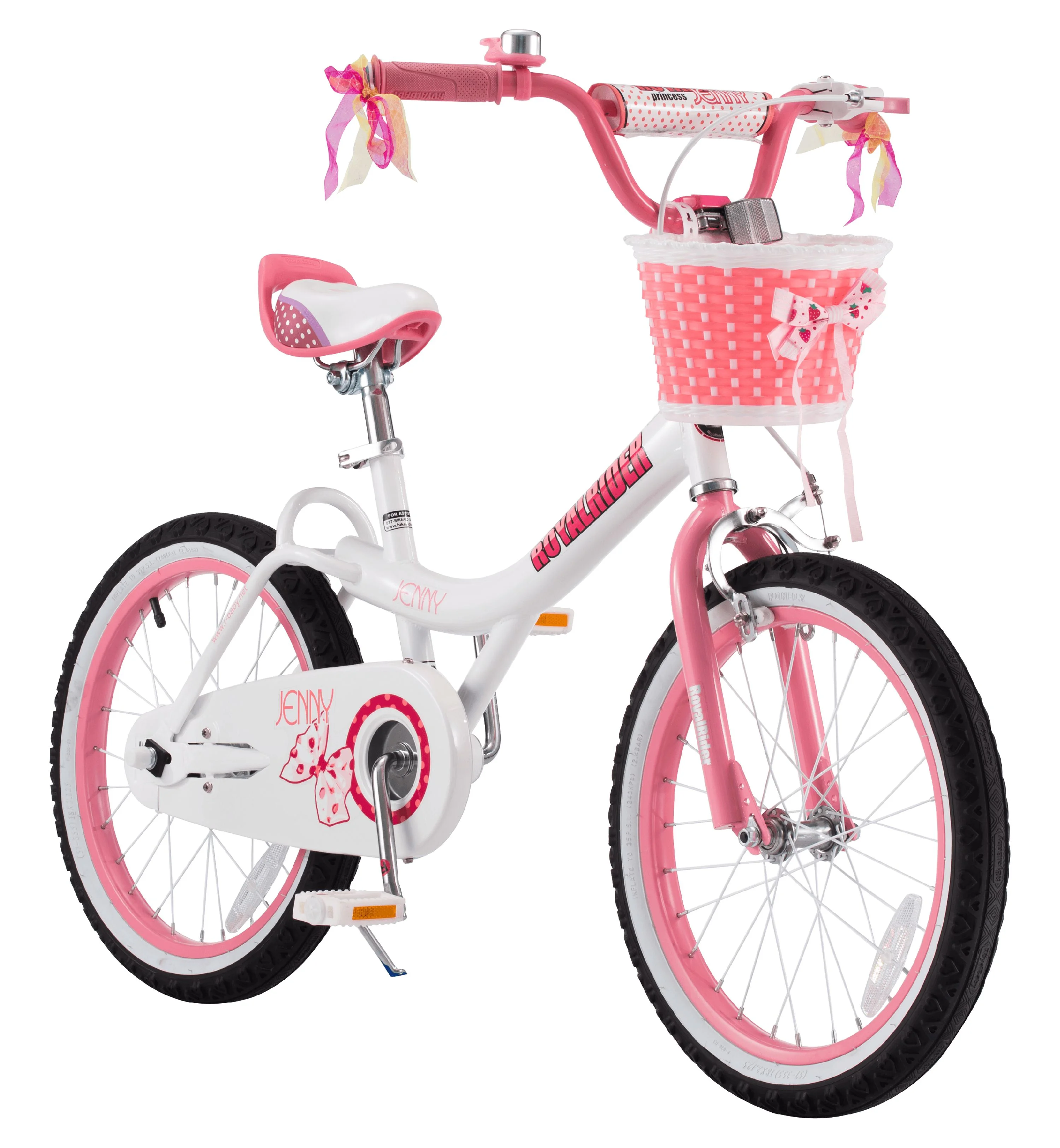 RoyalBaby Jenny Princess 18 inch Girl's Bicycle, White & Pink - Womvr