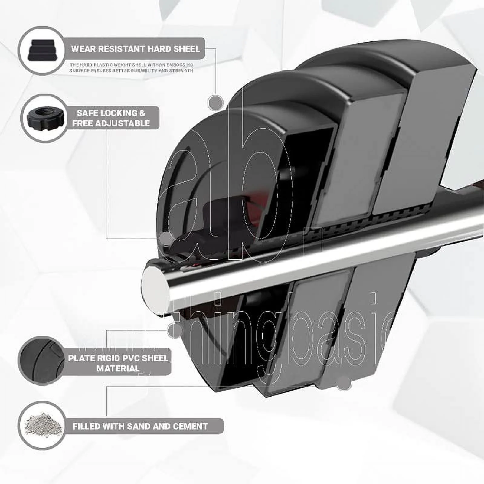 anythingbasic. PVC 16 Kg Home Gym Set with 4 Ft Gym Rods and One Pair Dumbbell Rods - Womvr