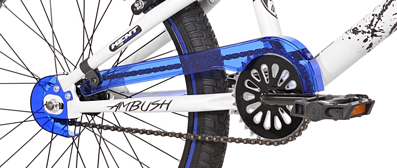 Kent 20 In. Ambush Boy's BMX Bike, Black with Blue and white accents - Womvr