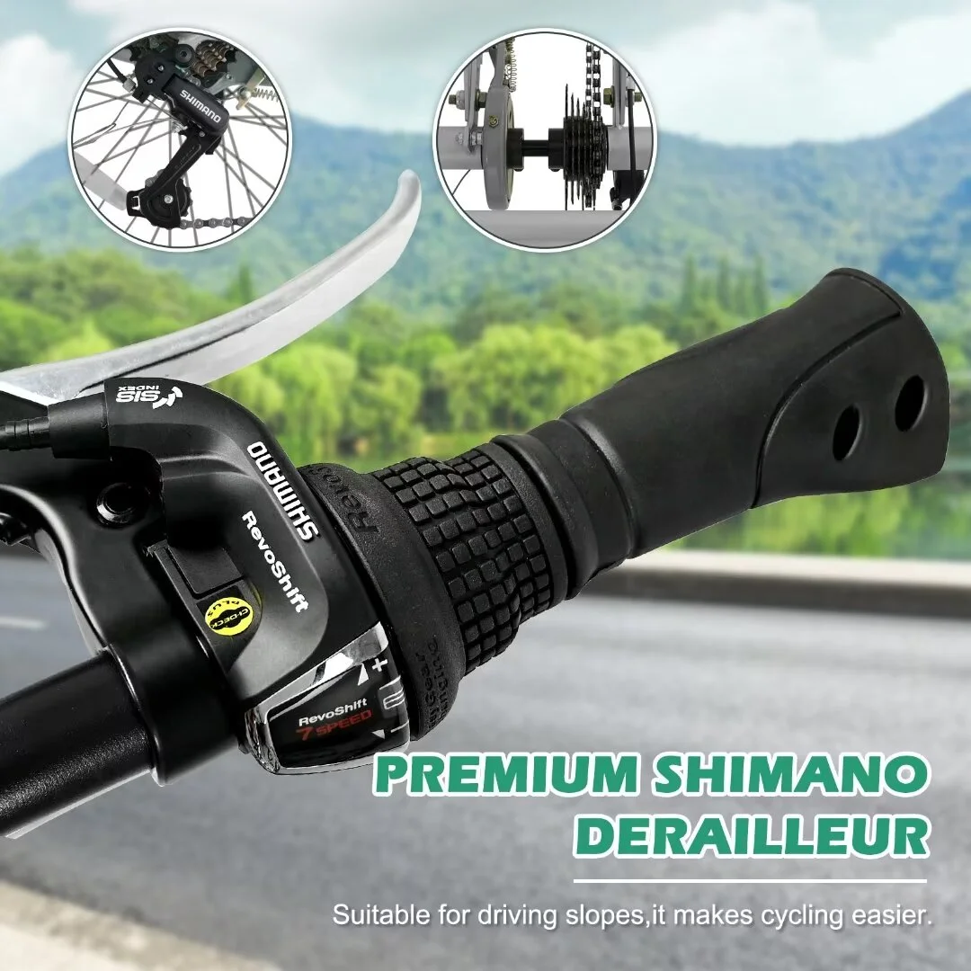 Docred Adult Tricycle, 7 Speed Three Wheel Mountain Bike, 24/26/27.5 inch Adults Trikes ,Load capacity 420 lbs - Womvr