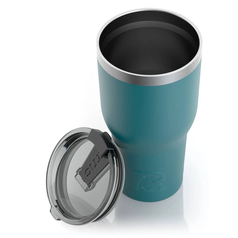 RTIC 30 OZ Insulated Tumbler Stainless Steel Coffee Travel Mug with Lid, Spill Proof, Hot Beverage and Cold, Portable Thermal Cup for Car, Camping, Deep Harbor - Womvr