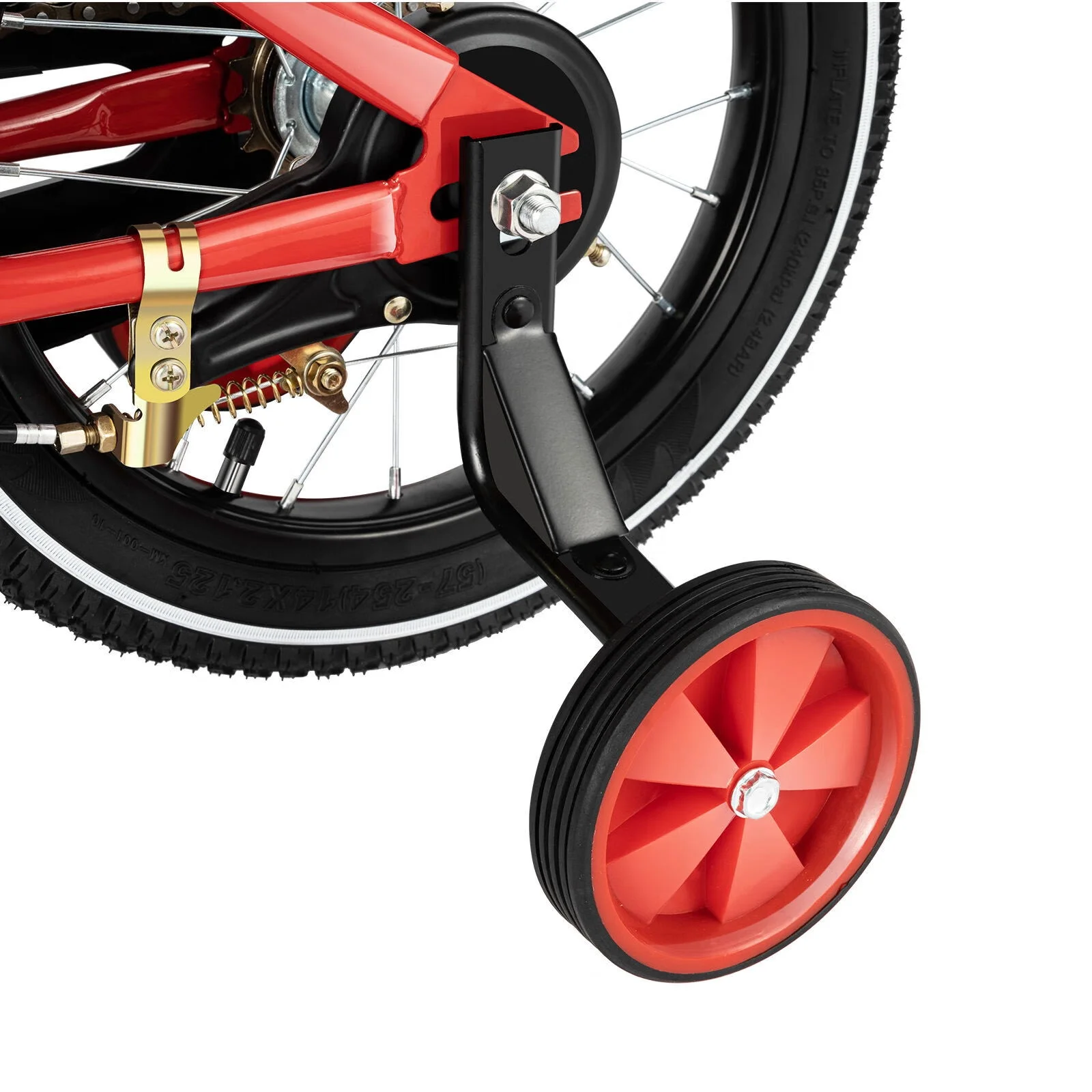 YIYIBYUS 14 Inch Kids Bike Boy Girl Safe Bicycle with Training Wheels and Adjustable Seat, White - Womvr