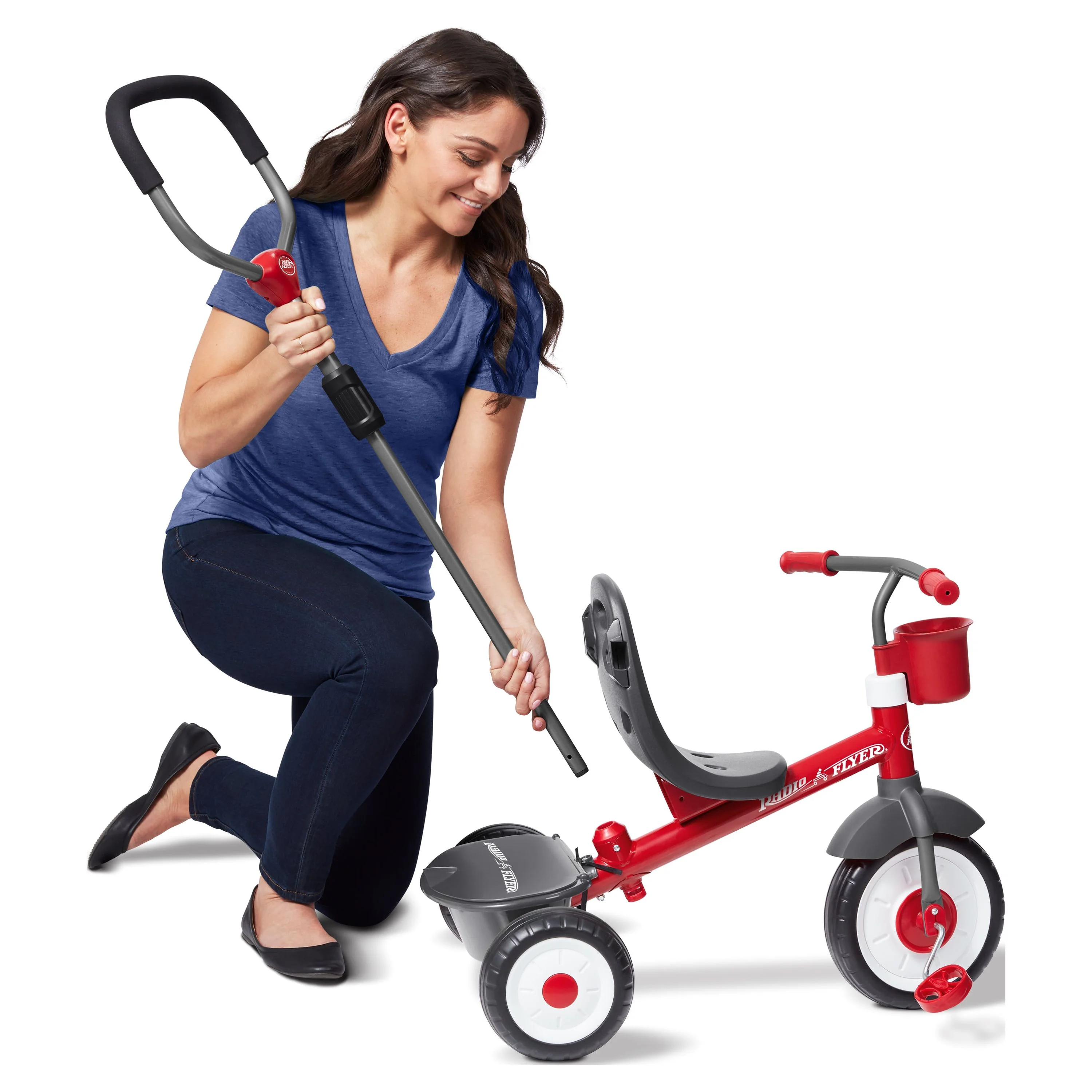 Radio Flyer, 4-in-1 Stroll 'N Trike with Activity Tray, Red & Gray, Convertible Tricycle,  Unisex - Womvr