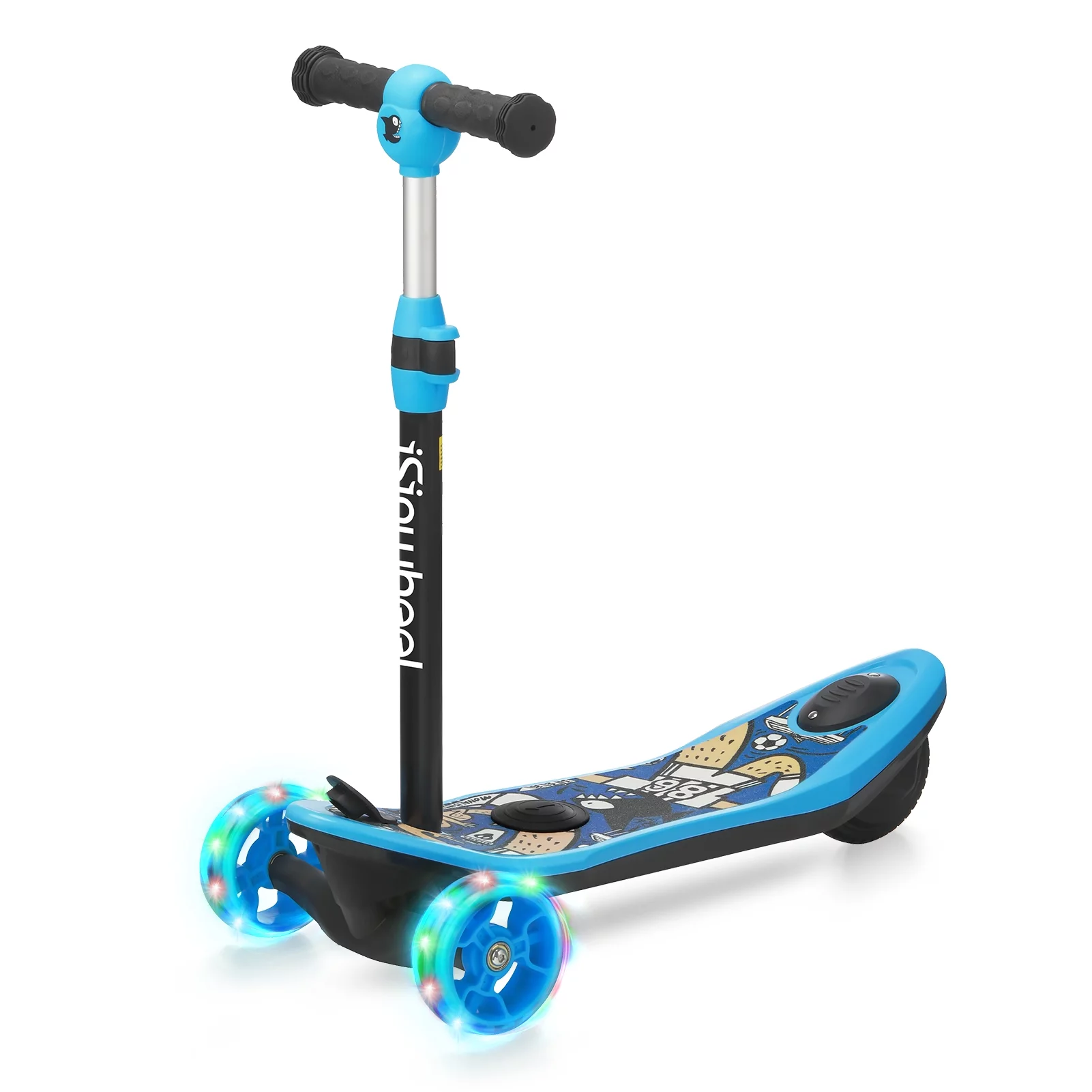 isinwheel Mini 2 in 1 Electric Scooter for Kids, 3 Wheel Electric Scooter, Height Adjustable Lean to Steer Kick Scooter with Flashing Wheels - Womvr