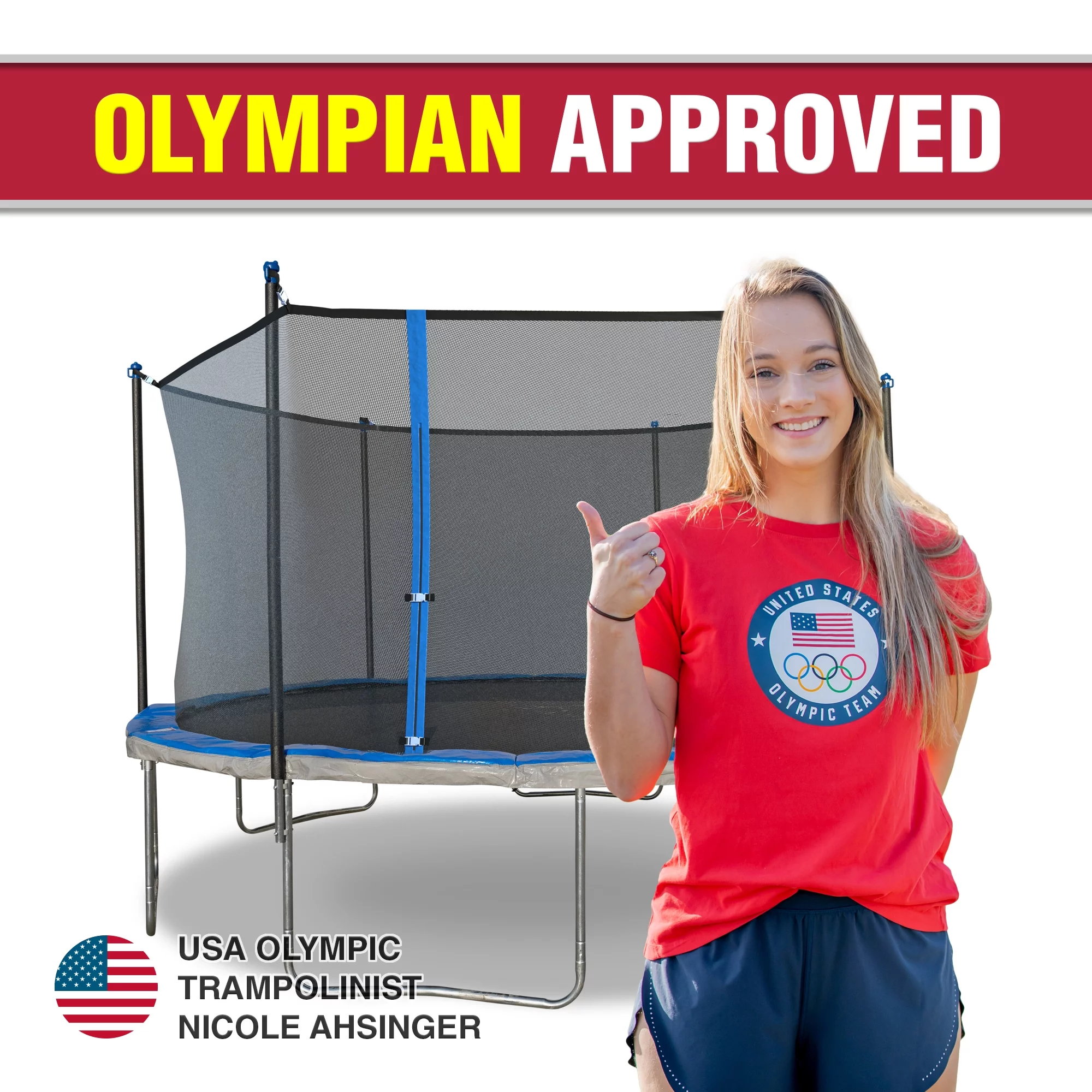 TruJump 14' Trampoline with Safety Enclosure & Jump Mat with Lifetime Warranty - Womvr
