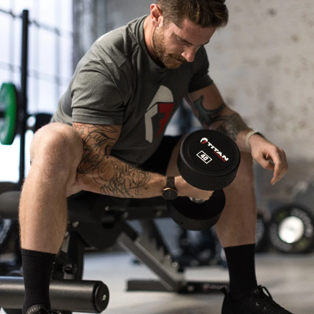 Titan Fitness 25 lb. Pair Round Urethane Dumbbells - Womvr