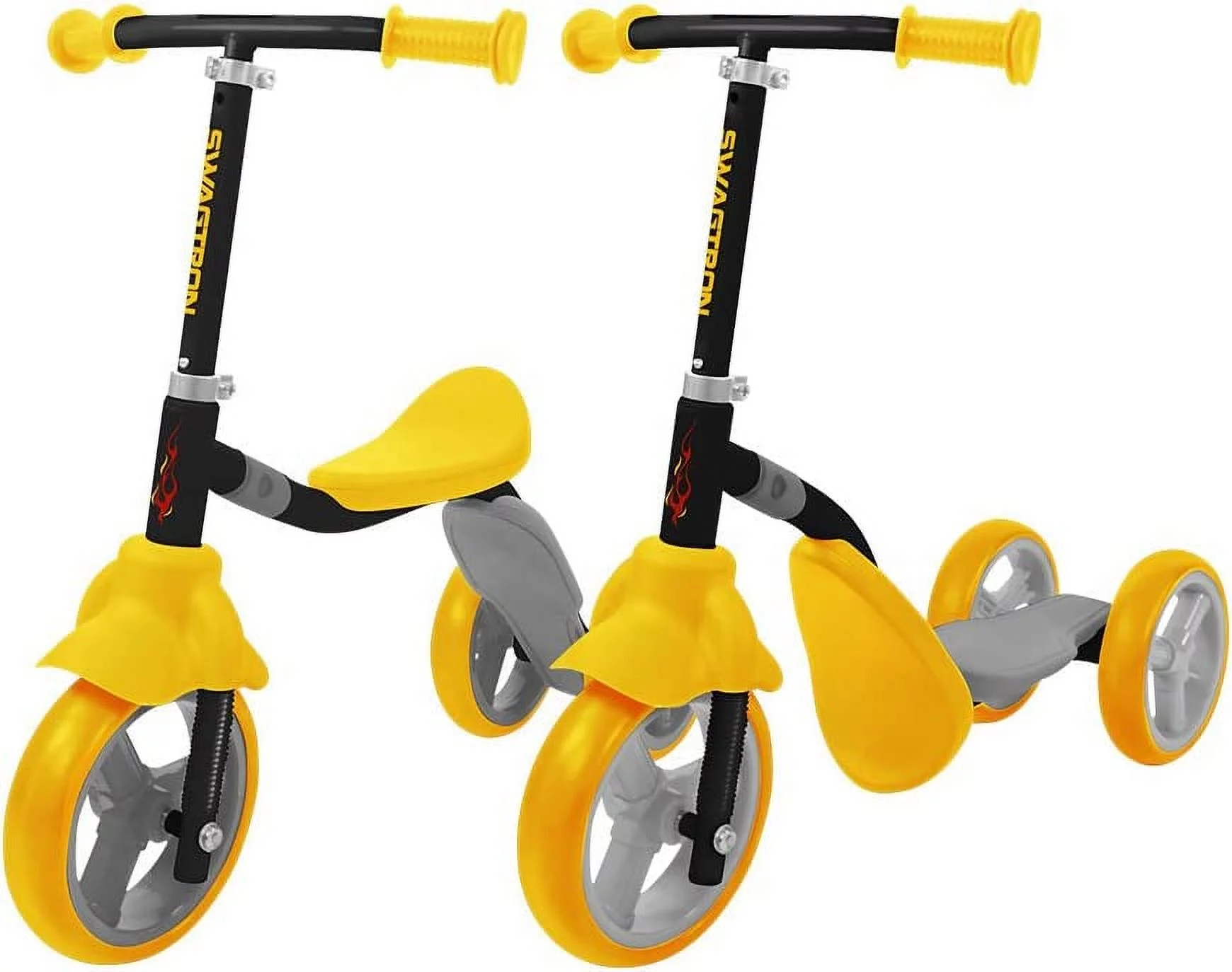 Swagtron K2 Toddler 3 Wheel Scooter & Ride-On Balance Trike 2-in-1 Adjustable Child Walker for 2, 3, 4, 5 Year Old Boy or Girl (Recertified) - Womvr