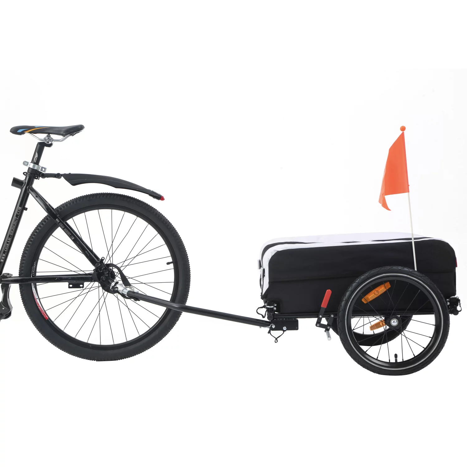 Bike Cargo Trailer, Bike Luggage Wagon Trailer with Removable Water Resistant Cover, Folding Frame Quick Release 16 Wheels - Womvr
