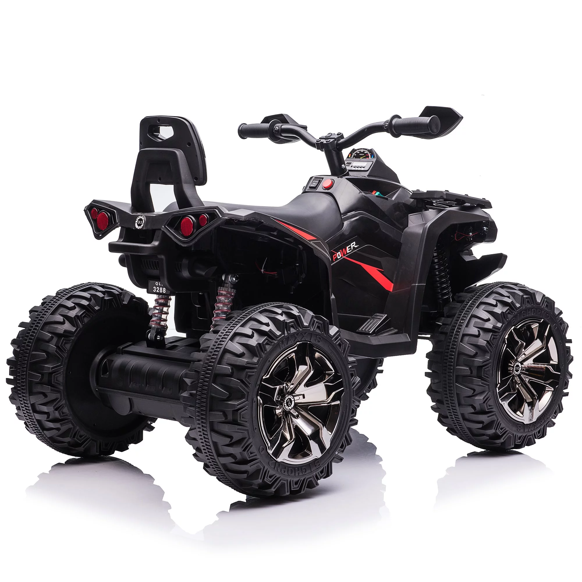 4x4 Kids Ride on ATV, 2 Seater 24 Volt Ride on Toys, 800W 4-Wheeler Quad Car for Big Kids, Black - Womvr