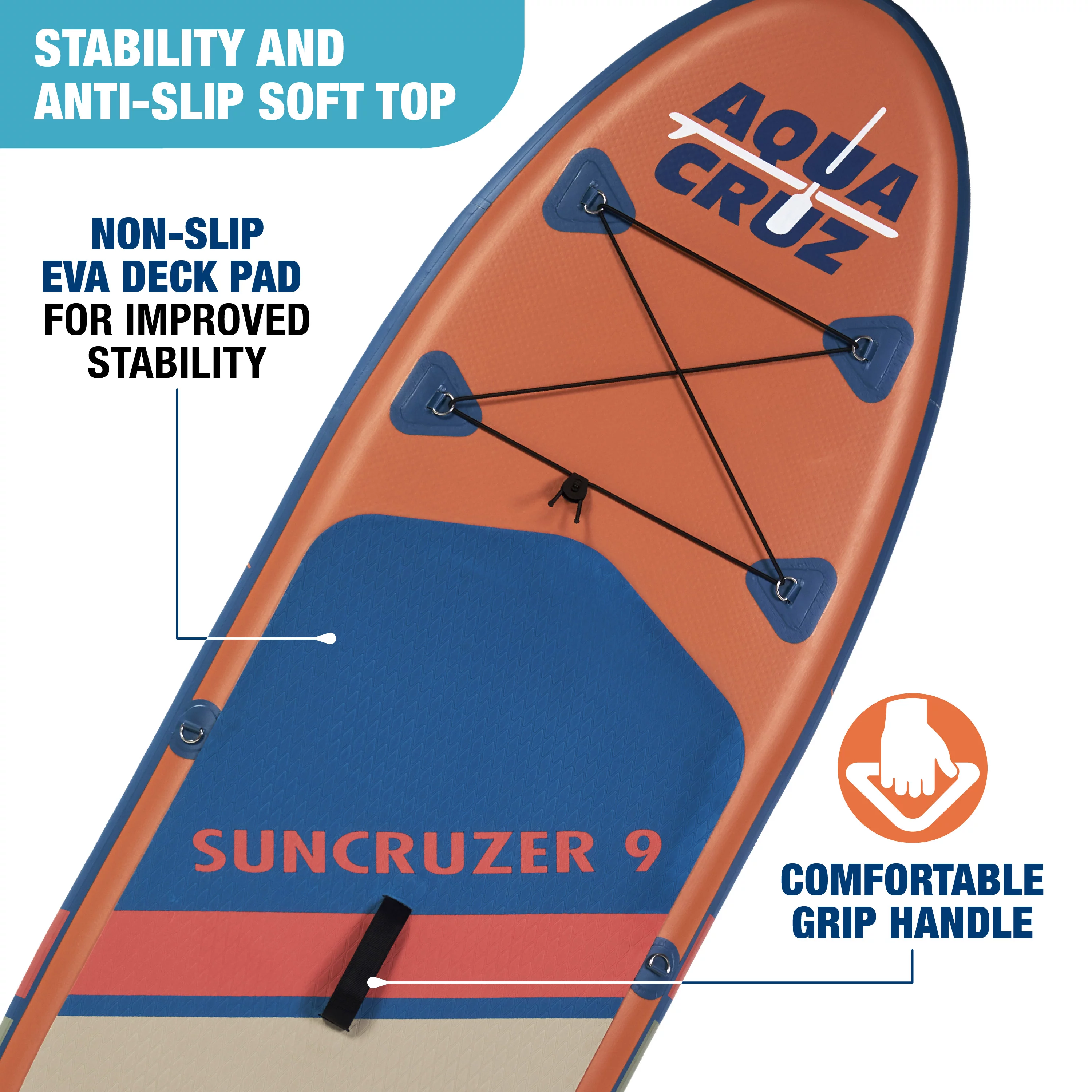 Aquacruz Suncruzer 9 ft. Inflatable Stand Up Paddle Board Set with Accessories - Womvr