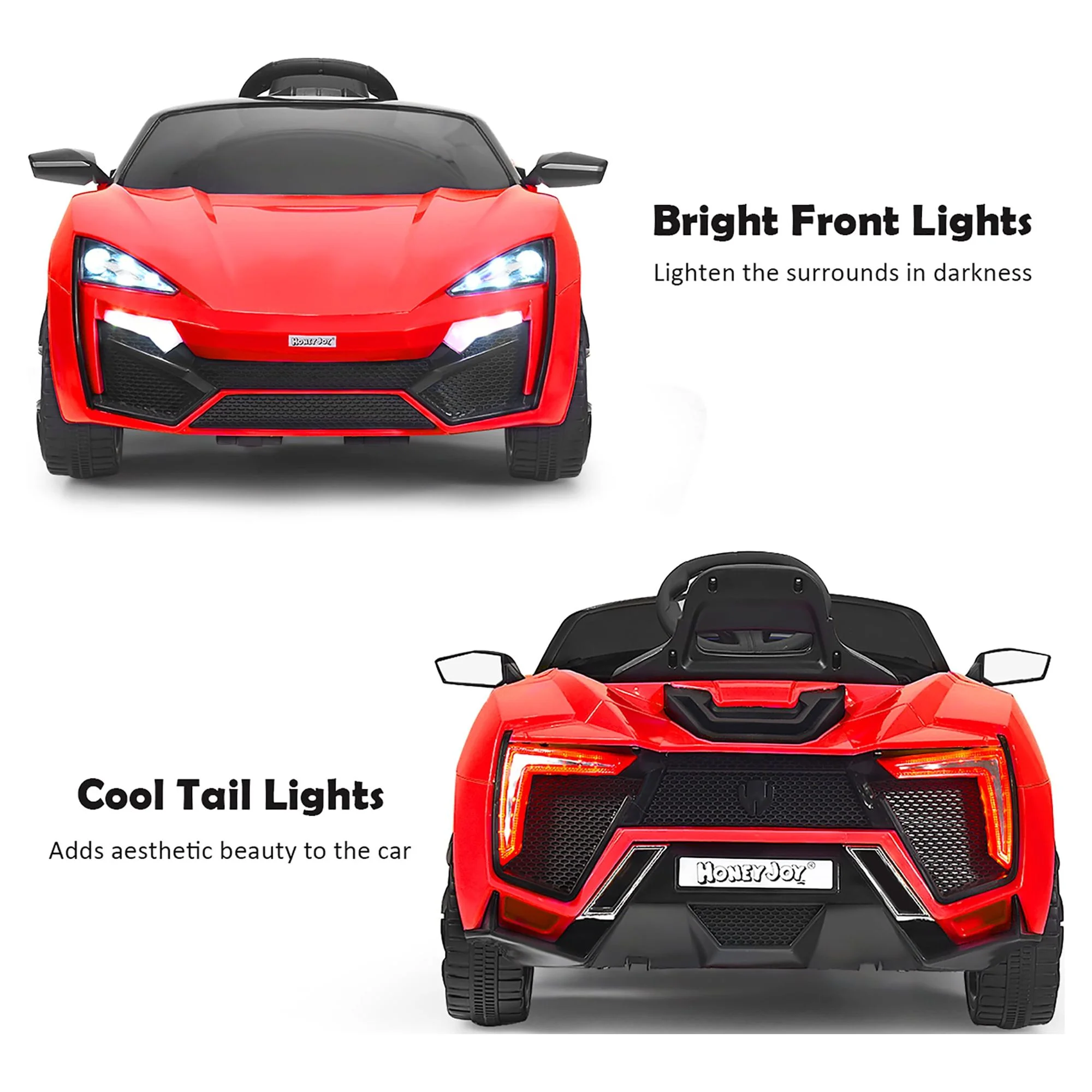 Costway 12V Kids Ride On Car 2.4G RC Electric Vehicle w/ Lights MP3 Openable Doors Pink - Womvr