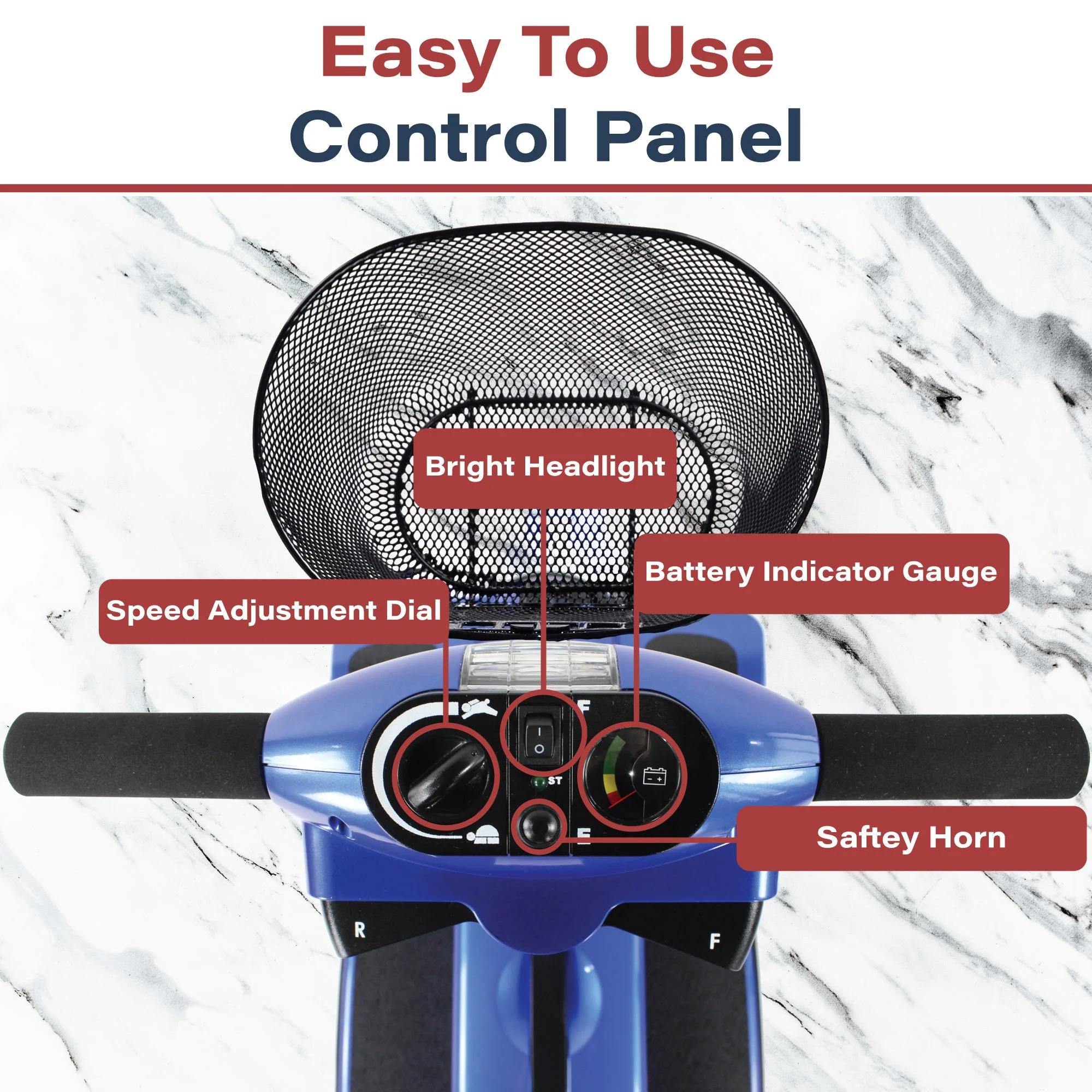 Zipr Traveler 4-Wheel Mobility Scooter - Long Range Senior Scooter - Womvr