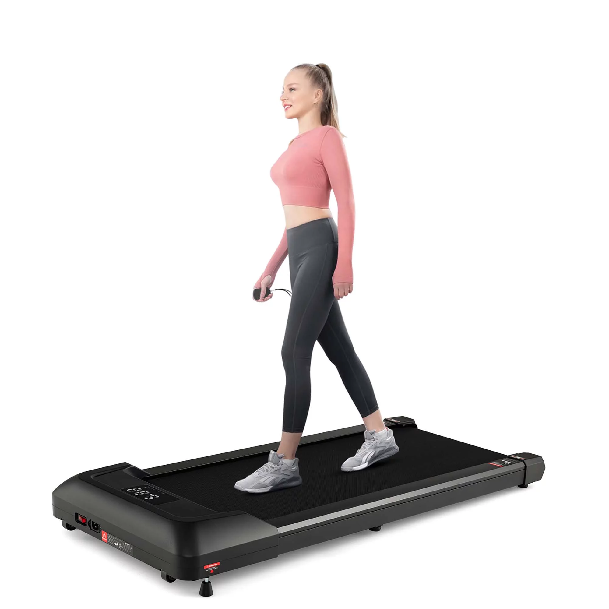 SuperFit 0.6-3.8MPH Walking Pad Under Desk Treadmill with Remote Control and LED Display Black - Womvr