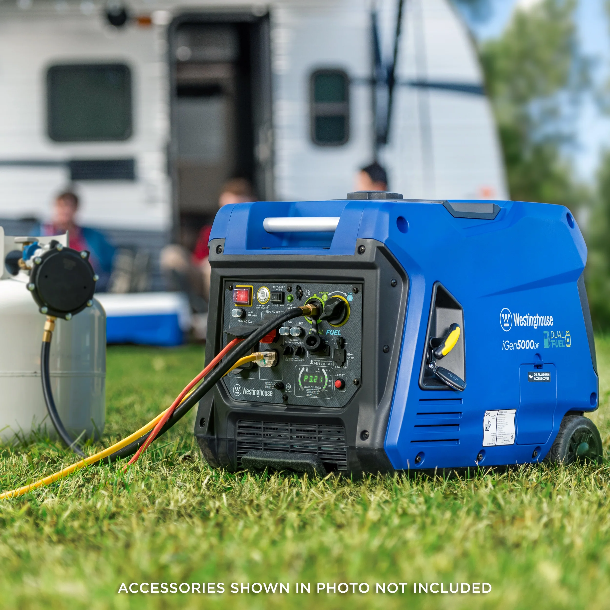 Westinghouse 5000 Watt Electric Start Dual Fuel Portable Inverter Generator with RV Outlet - Womvr