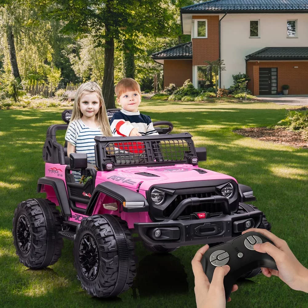 OUTOP Kids 24V Ride on Car with Electric Remote Control Dual Drive Power Ride on Toys 2 Seats SUV Truck Wheels Vehicle - Womvr