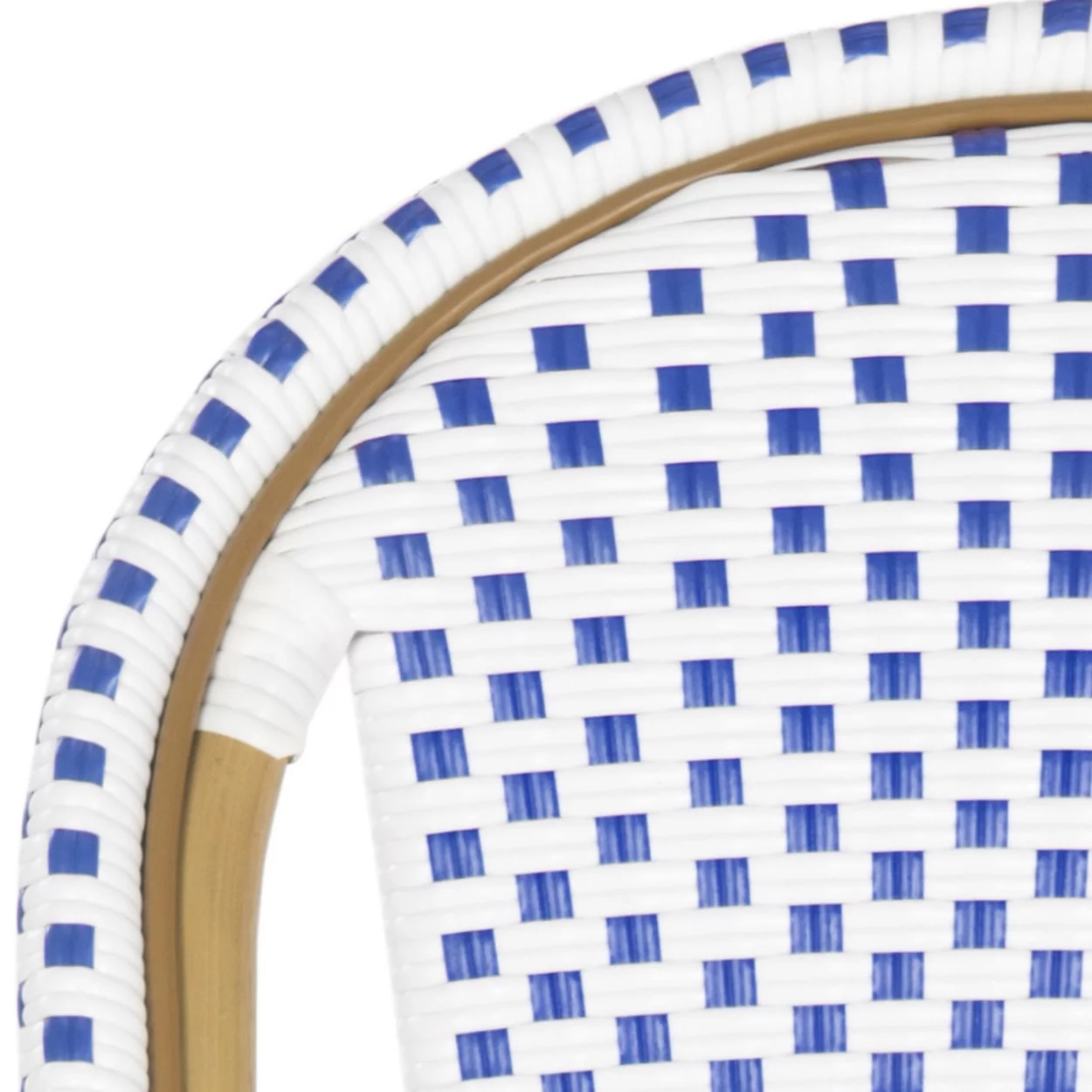SAFAVIEH Salcha Outdoor French Bistro Side Chair, Blue/White, Set of 2 - Womvr