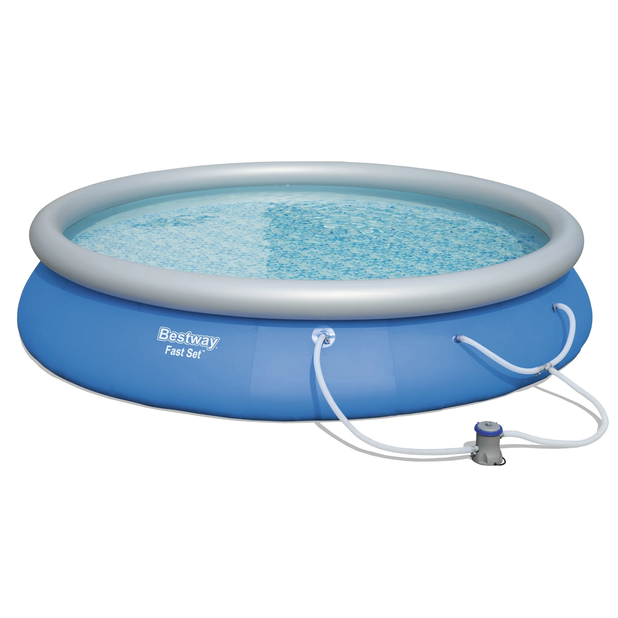 Bestway Fast Set- Round Above Ground Pool Set, 15 ft x 33 in - Womvr