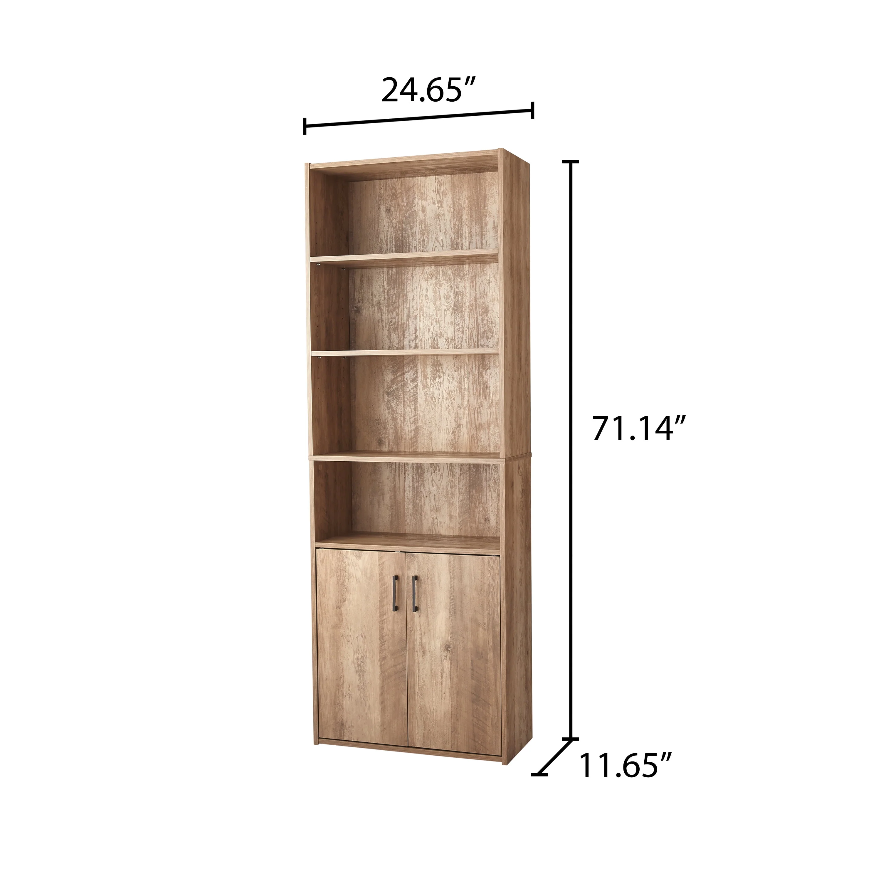 Mainstays Traditional 5 Shelf Bookcase with Doors, Soft White - Womvr