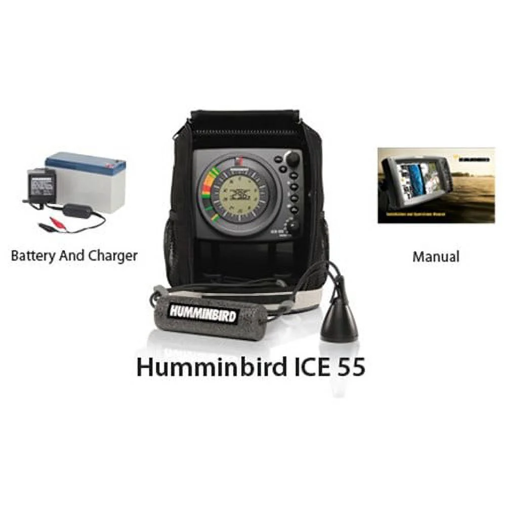 Humminbird 407040-1 ICE 55 Ice Fishing Flasher with 6-Color Fiber Optic LCD Display - Womvr