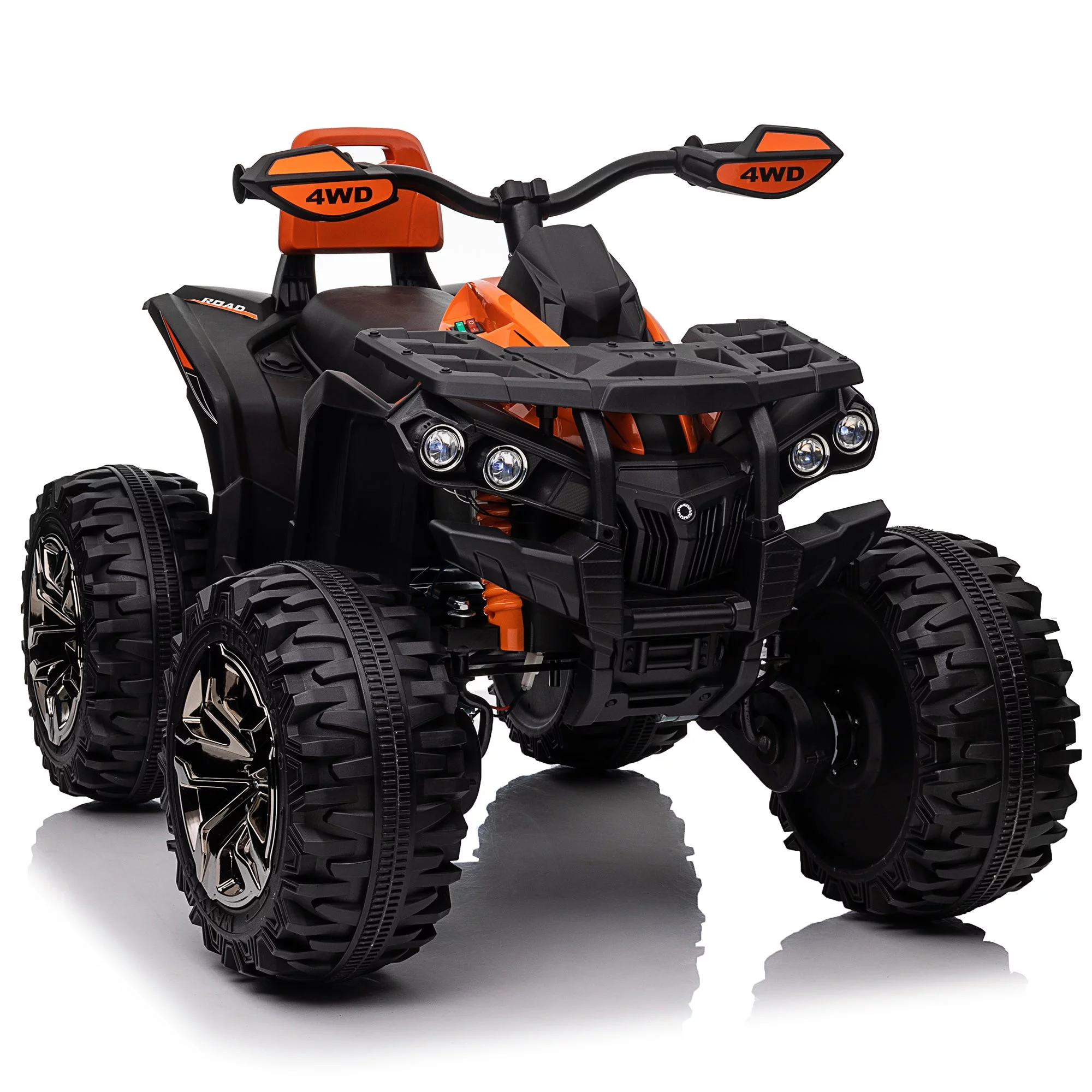 4x4 Kids Ride on ATV, 2 Seater 24 Volt Ride on Toys, 800W 4-Wheeler Quad Car for Big Kids, Black - Womvr