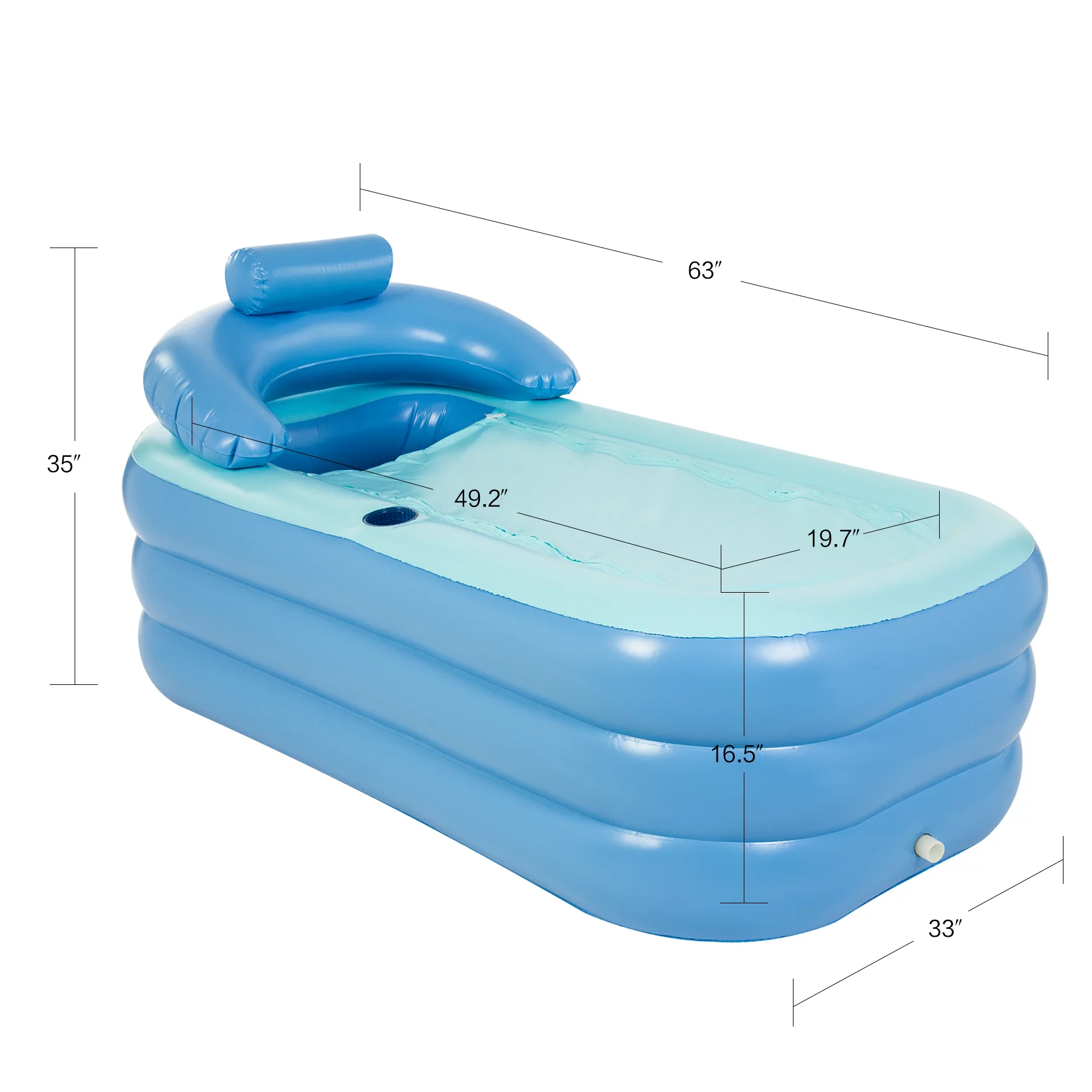CO-Z 4-6 Person 7' Blow-Up Hot Tub with 130 Air Jets Cover Electric Pump Portable Pool, Gray - Womvr