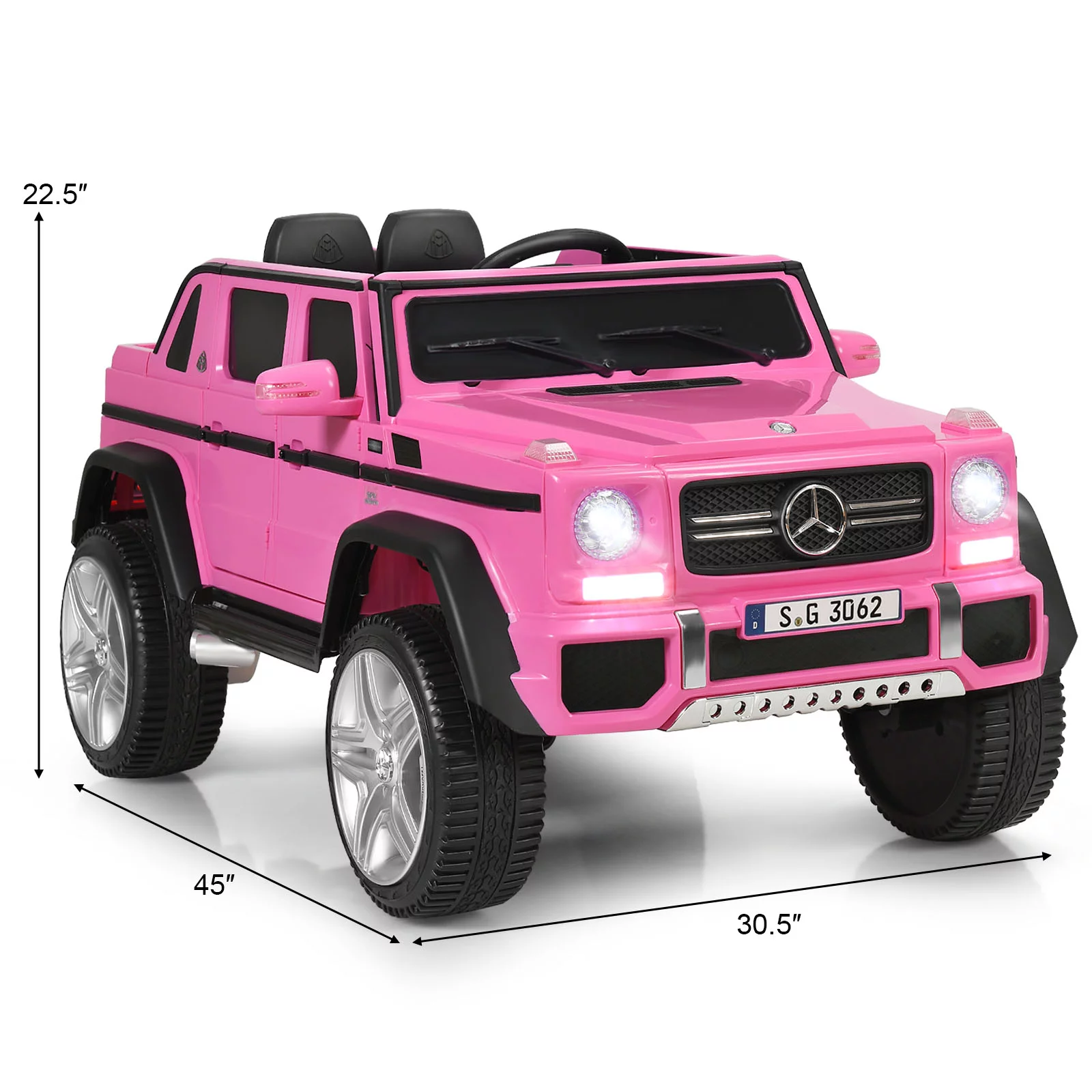 Infans 12V Licensed Mercedes-Benz Kids Ride On Car RC Motorized Vehicles w/ Trunk Pink - Womvr
