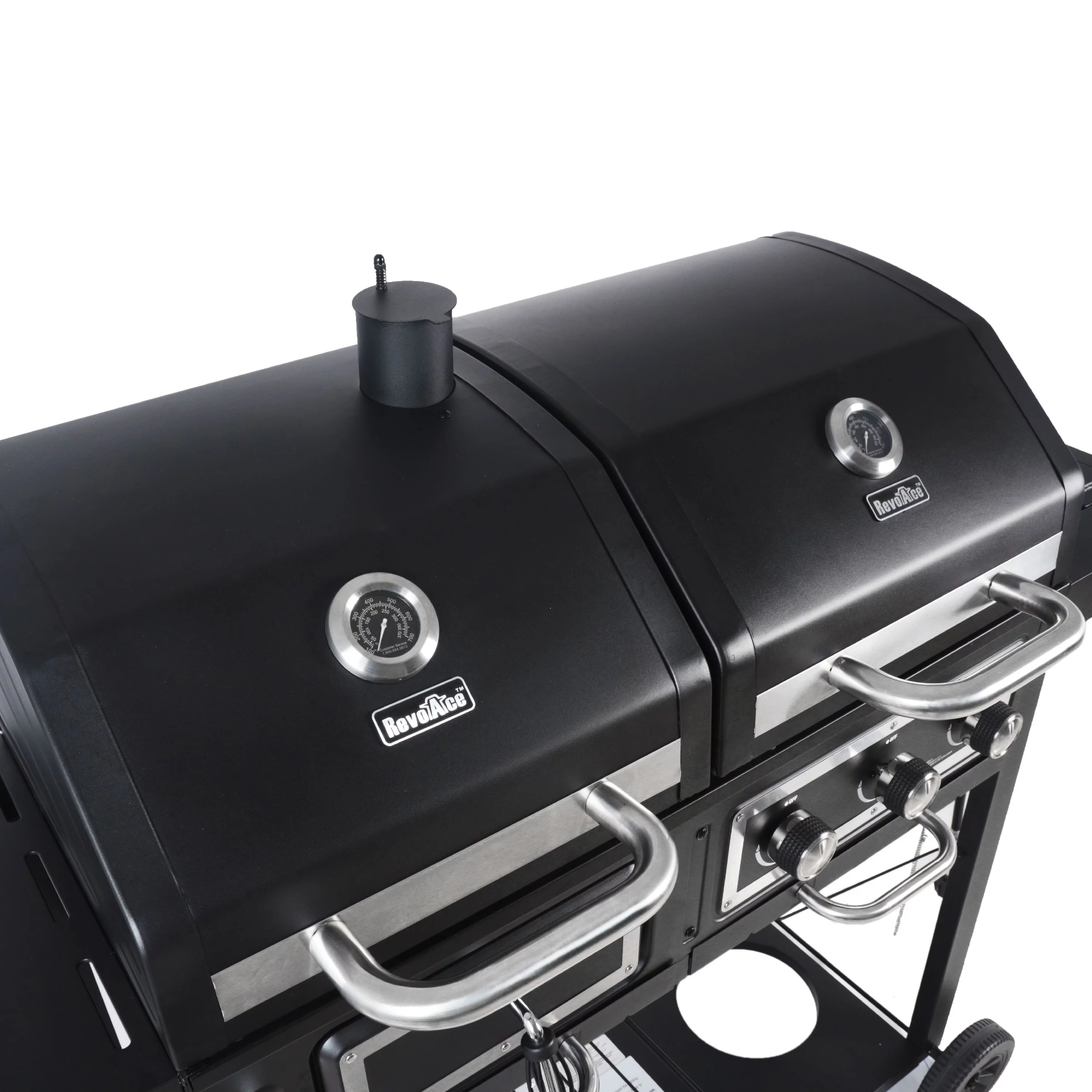 RevoAce Dual Fuel Gas & Charcoal Combo Grill, Black with Stainless - Womvr