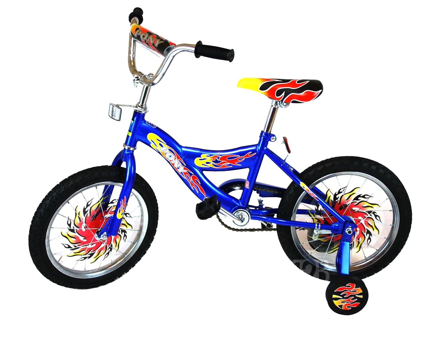 Pony Fire Flame 16-inch Rock It Bike (Blue) - Womvr