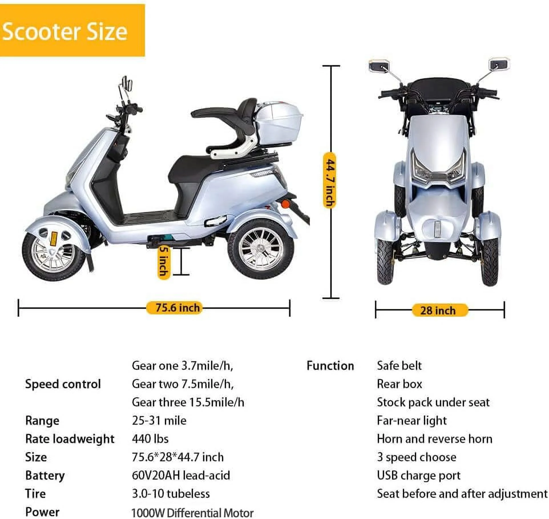 Mobility Scooter Adults And Seniors Mobility Scooters Electric Wheelchairs Equipped With Adjustable Seats. - Womvr