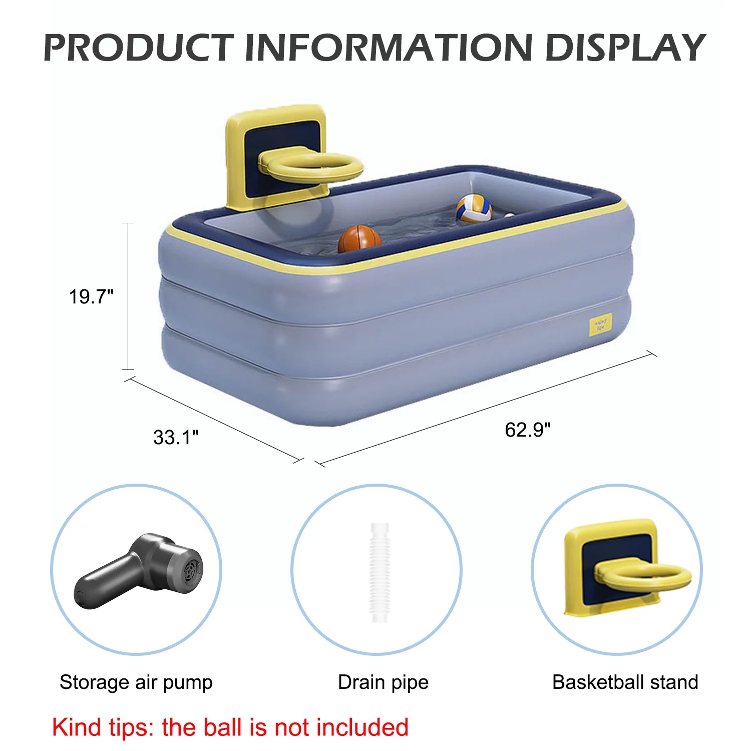 SPOWAY Blow up Pool, Inflatable Pool for Kids, Swimming Pool, Swim Center Family Inflatable Pool for Ages 6+ - Womvr